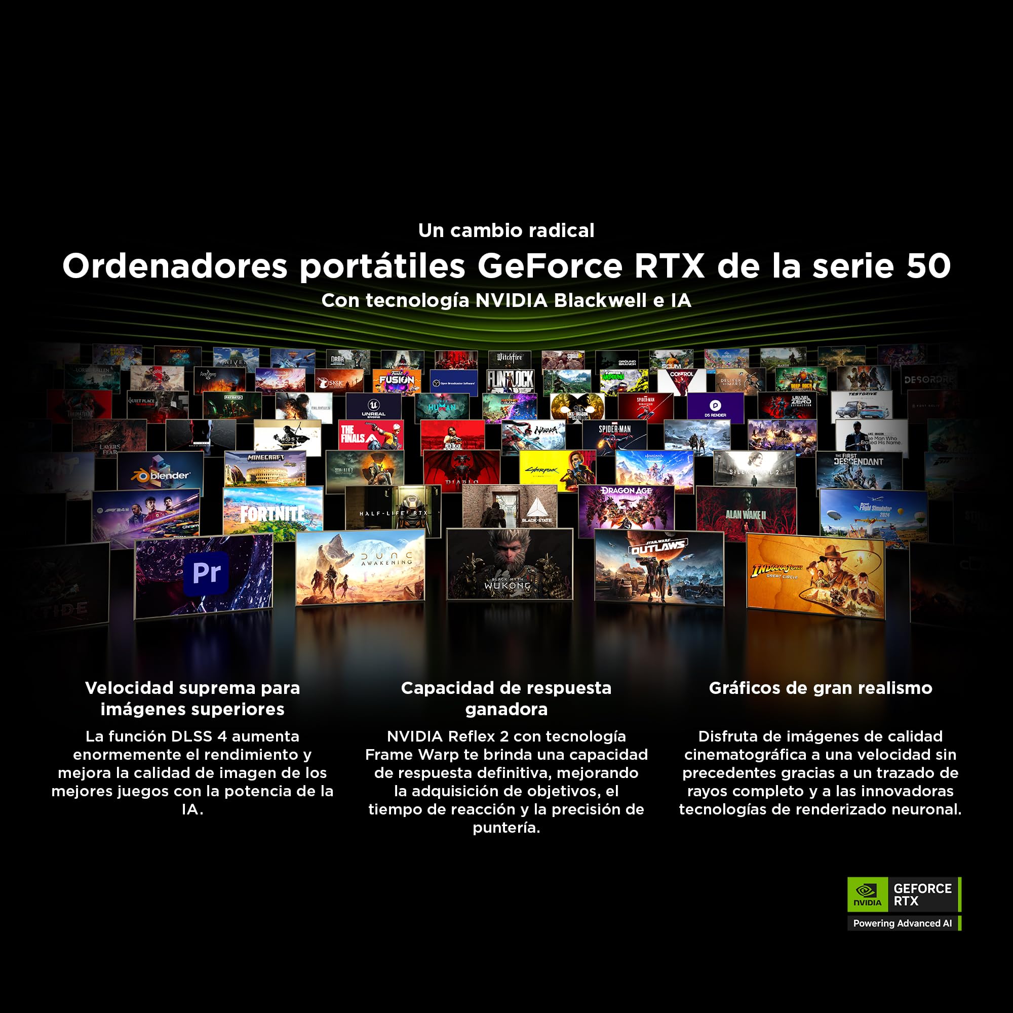 HP OMEN 16-am0035ns - Ordenador portátil Gaming 16" 2K (Intel Core i9-14900HX, 32GB RAM, 1TB SSD, NVIDIA Geforce RTX 5070, FreeDos) Negro - Teclado QWERTY Español