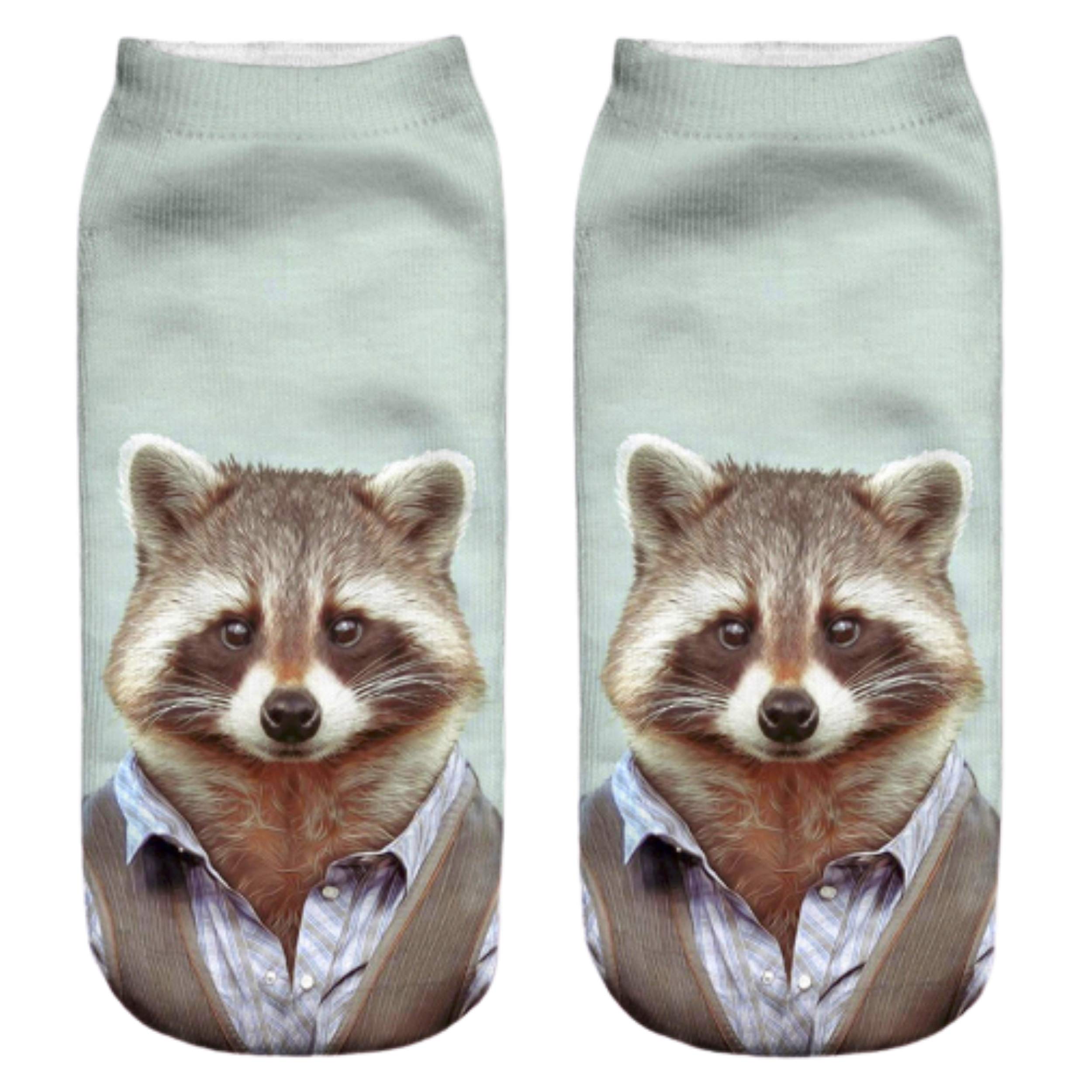 Ankle Socks Assorted Design Printed 3D Low Cut Unisex Cotton Blend| 1 Pair Multicolour Sock for Adult Men and Women