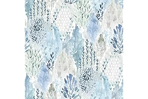 RoomMates Blue Watercolor Tree Wallpaper