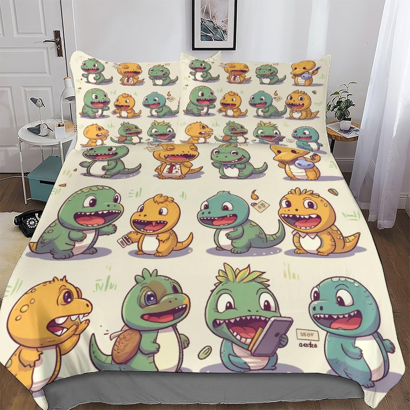 Dinosaure 3D ensemble de lit cadeau idéal pour passionné de jurassique avec housse 200x200