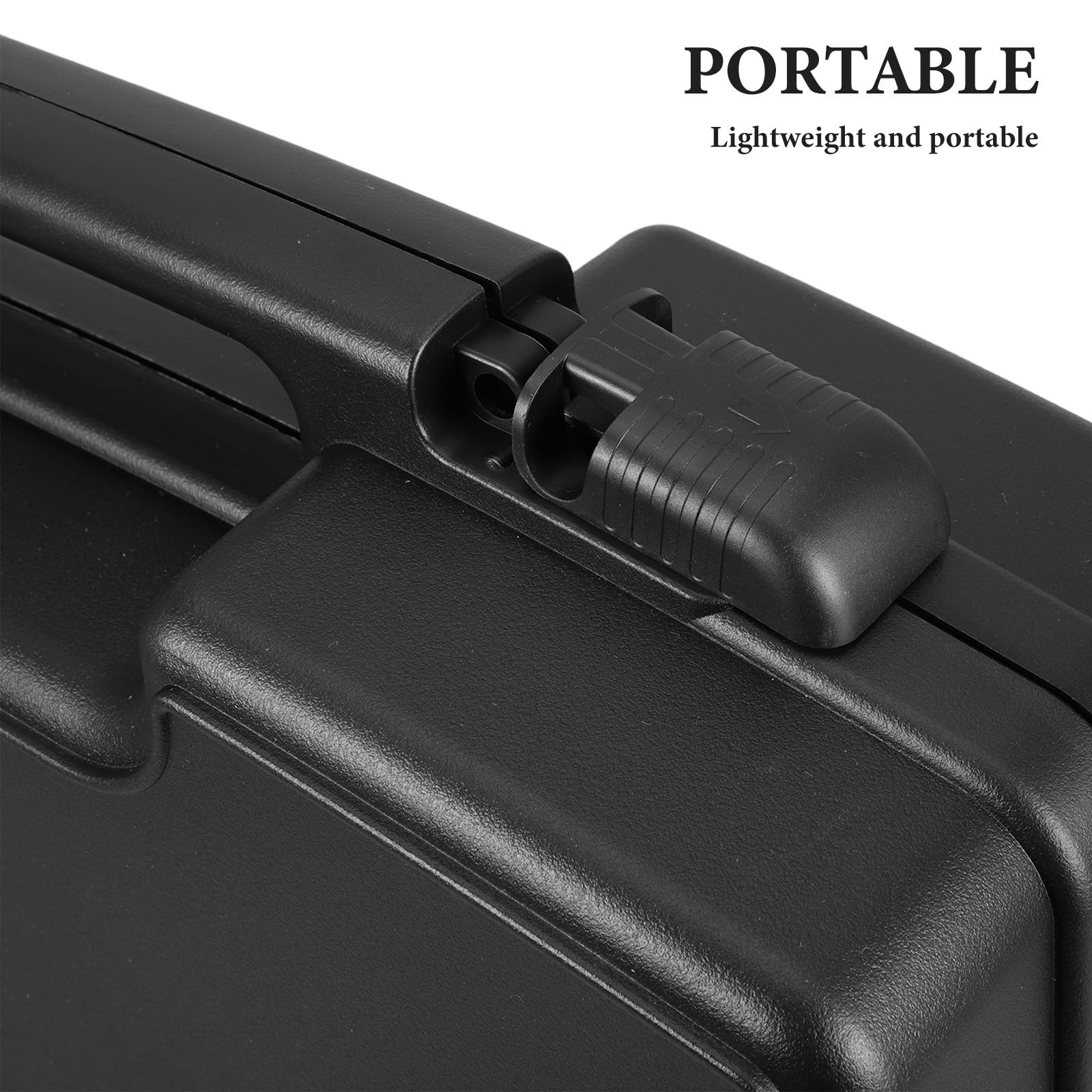 Estuche de Plástico para Guardar Herramientas Caja Pequeña de Herramientas de Plástico Duro Negro Portátil con Amplios Compartimentos y Eléctricas Uso Doméstico y Profesional