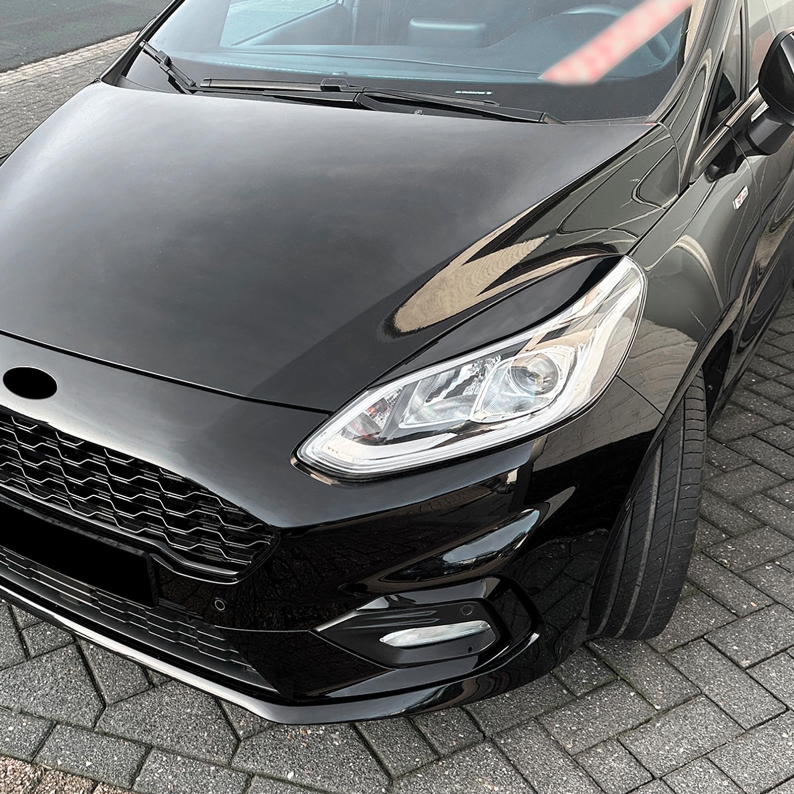 Cubierta para faro delantero para Ford Fiesta MK8 2017-2020, color negro