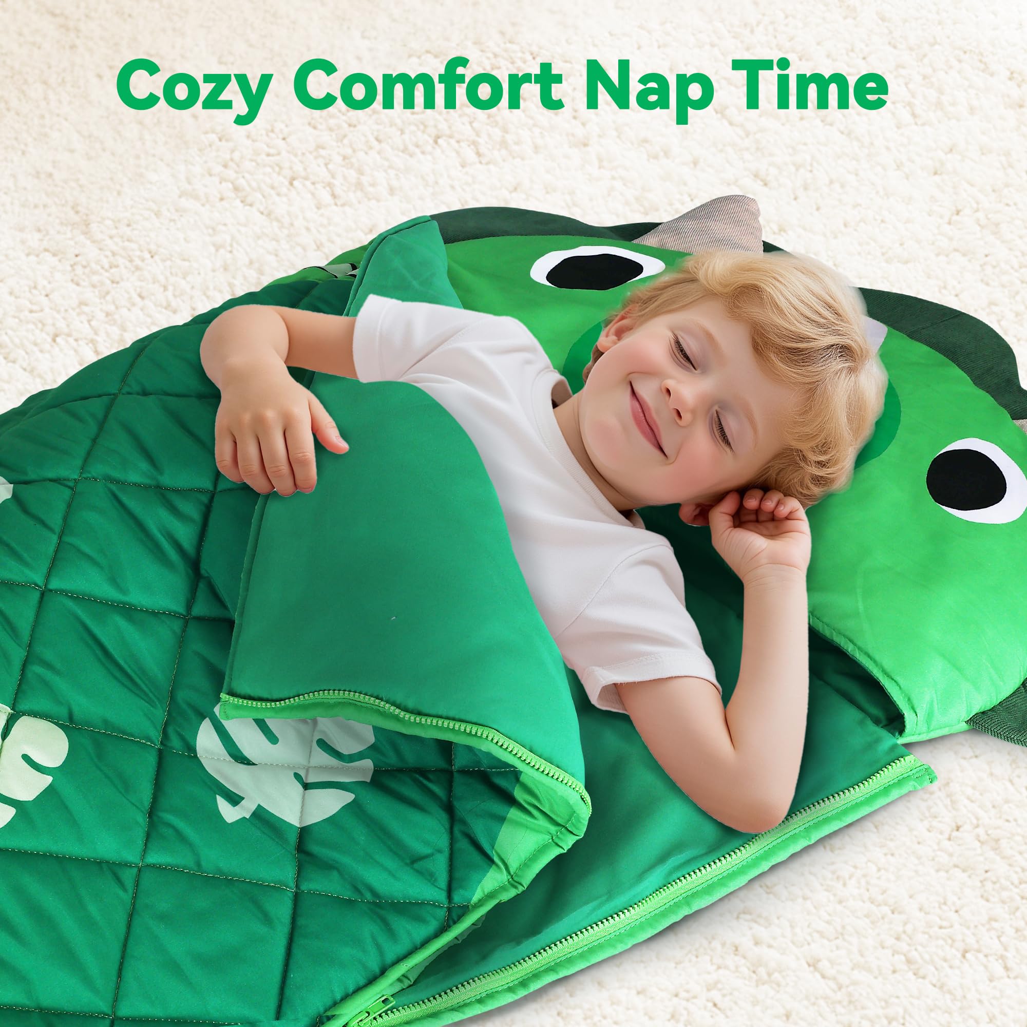 NALACAL Kids Dinosaur Nap Mat, Sleeping Bag With Carrying Bag And