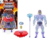 Masters of Universe Origins Action Figure Invisible Skeletor Cartoon Collection, 5.5-inch 1980s TV Villain, Detailed Clear Design & Alt Face Plate