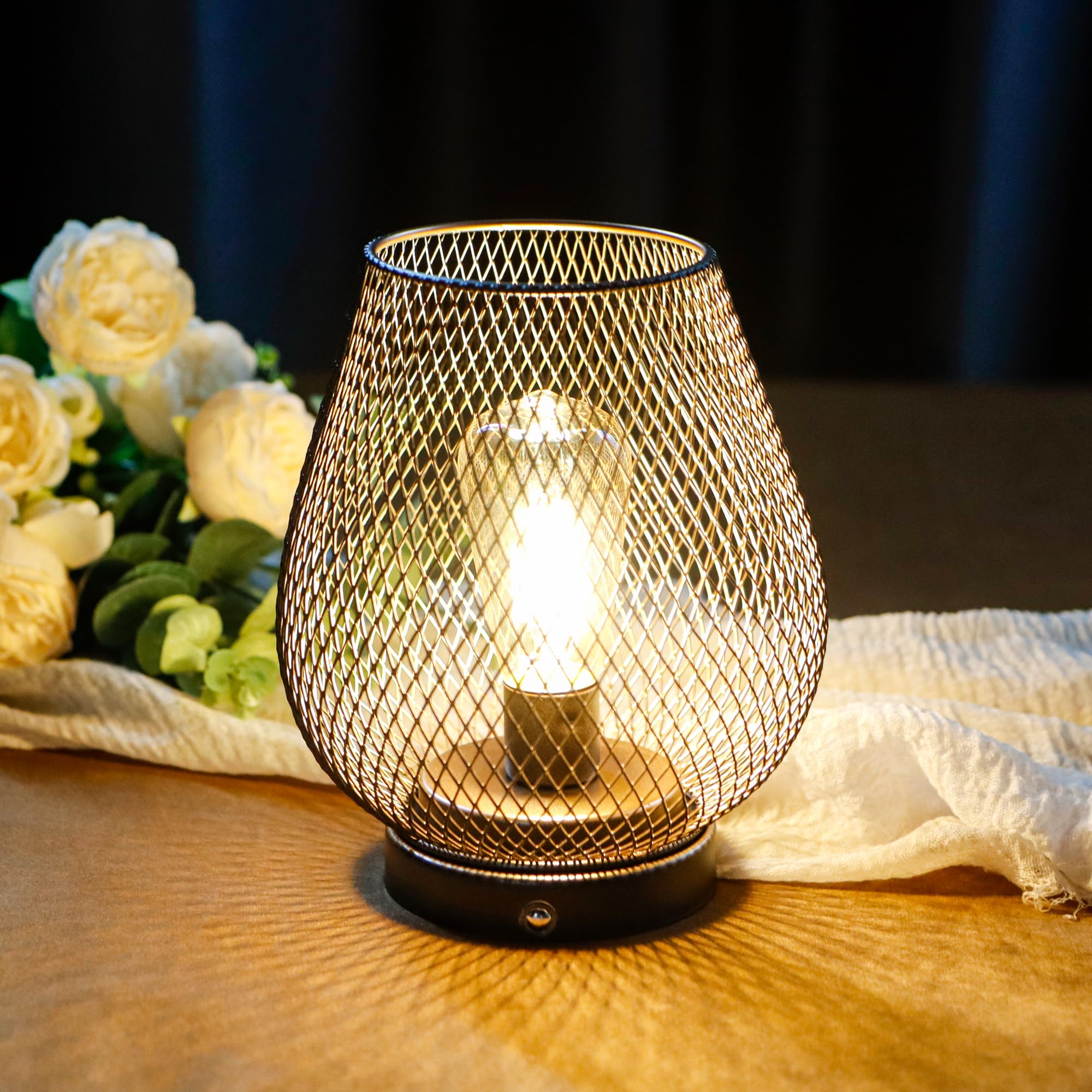 Cordless Table Lamp JHY DESIGN Dimmable Touch Bedside Table Lamp Metal ...