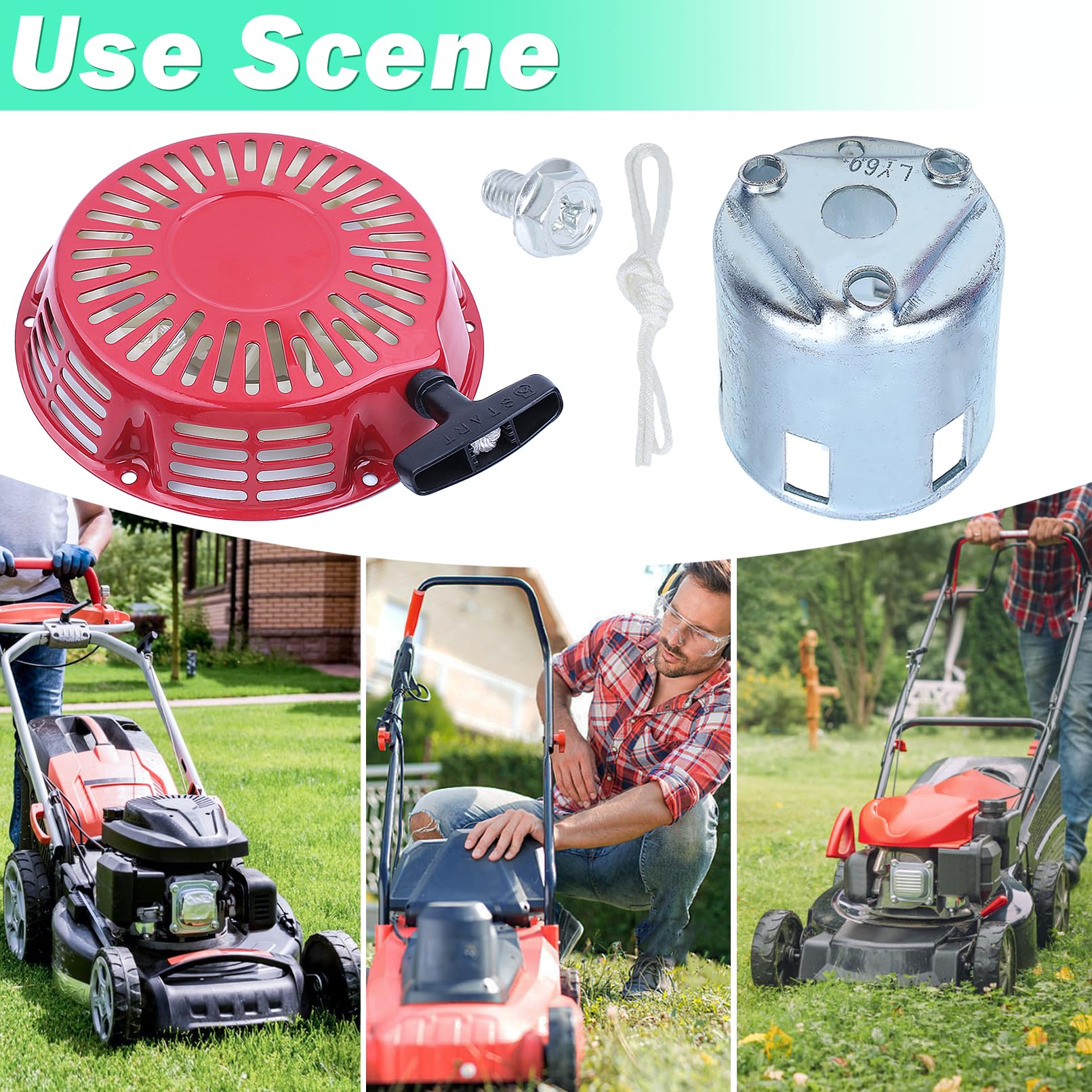 Avviamento a Strappo per Honda GX390 GX340 e 11CV 13CV 18CV 20CV Motore, ADEFOL Avviatore Manuale + Corda e Coppa di Avviamento Parti di Ricambio Durevole Recoil Starter Accessori