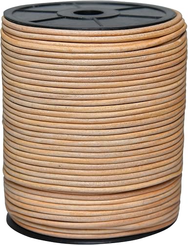 Cuerda redonda de cuero auténtico, cuerda para hacer joyas, collares, pulseras, trenzas Kumihimo, envolturas, manualidades y proyectos de