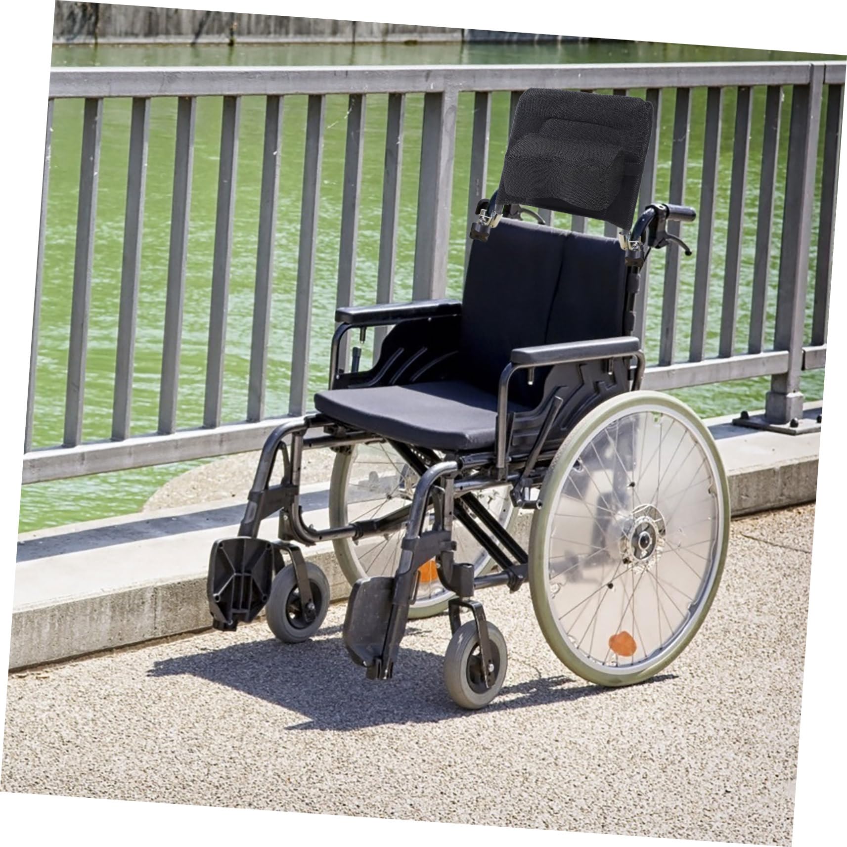 Respaldo Silla de Ruedas Elevable y Extraíble de Tela de Malla, Acero al Carbono, Accesorios para Silla de Ruedas, Negro