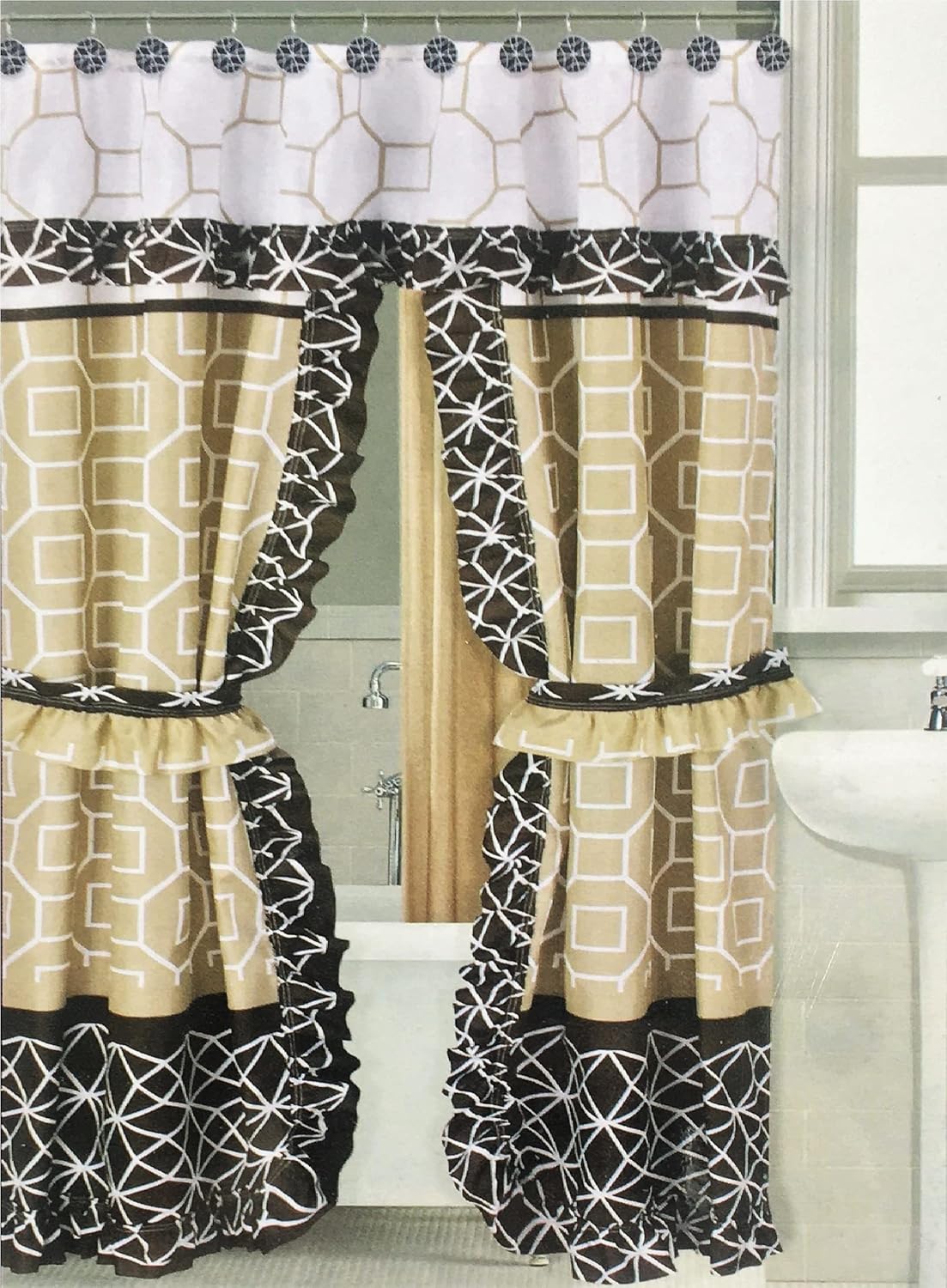 Better Home Double Swag Fabric Shower Curtain /12