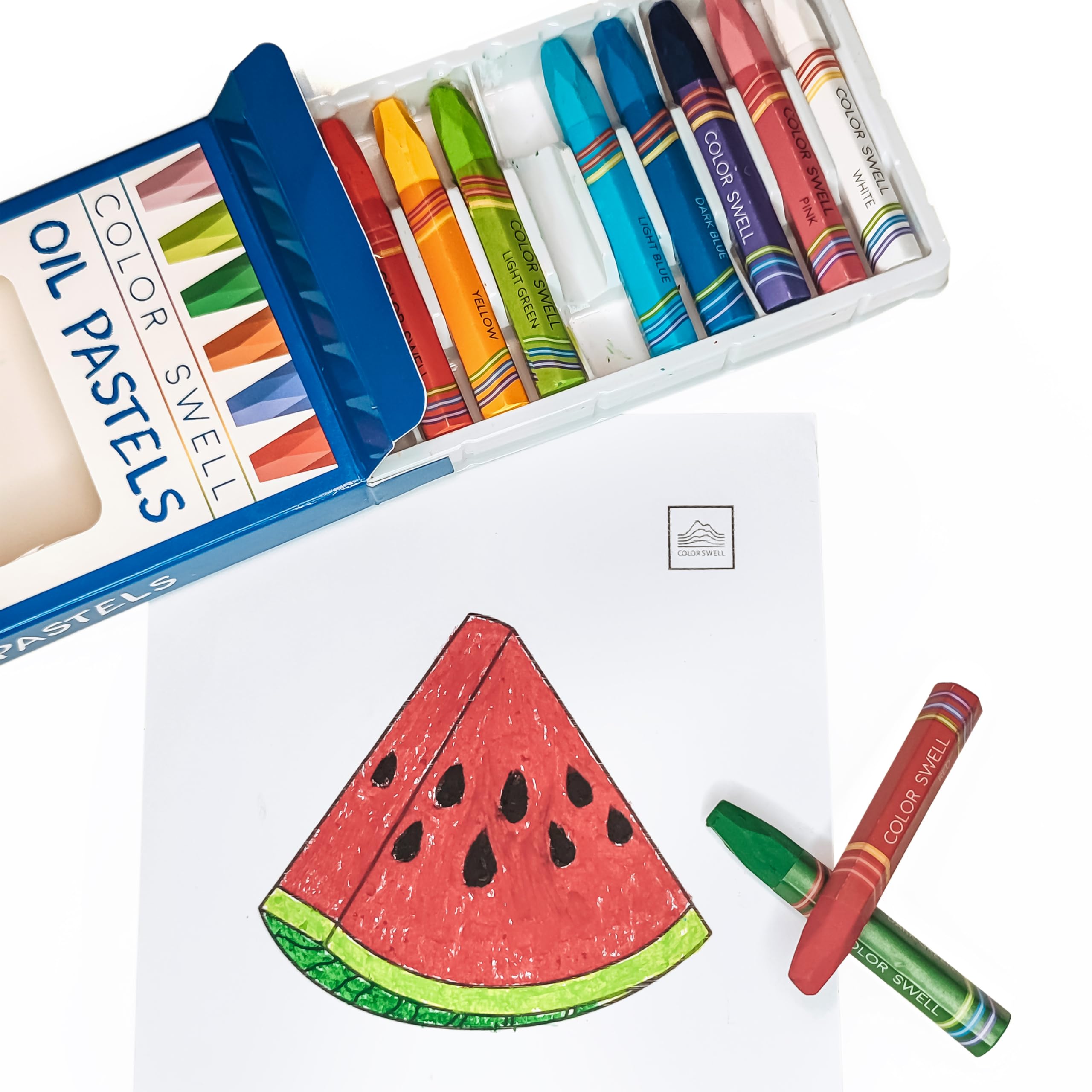 Color Swell Ölpastellkreiden – 18 Packungen mit 12 Ölkreiden pro Packung (insgesamt 216 Ölpastellkreiden) mit runden Spitzen – Ölkreiden