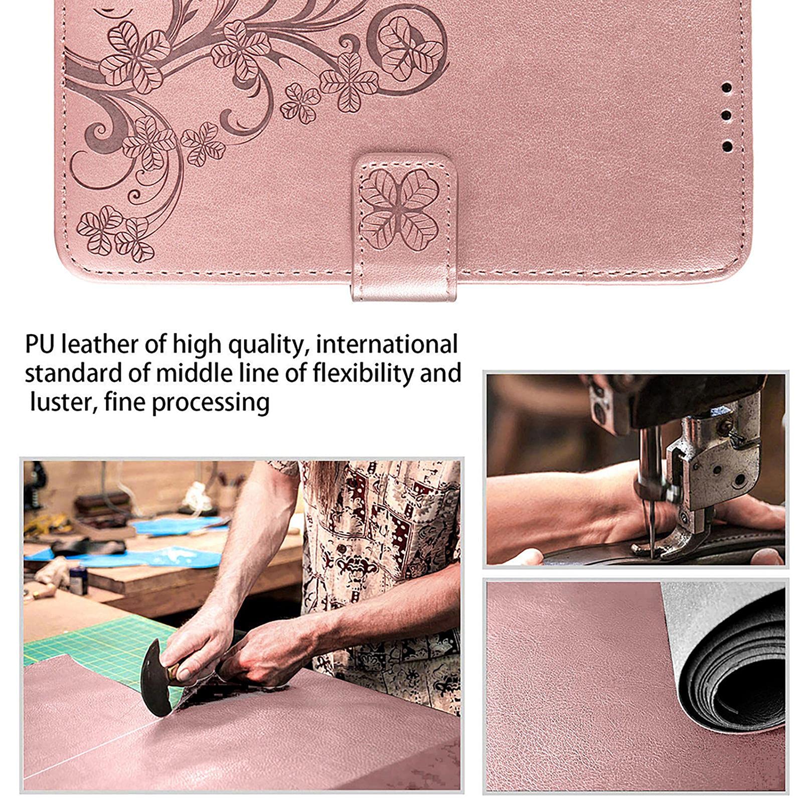 Coque Portefeuille Flip Cover Pour Xiaomi Redmi Note 8 (2021) - Rose Gold - Marque Betterfon - Neuf