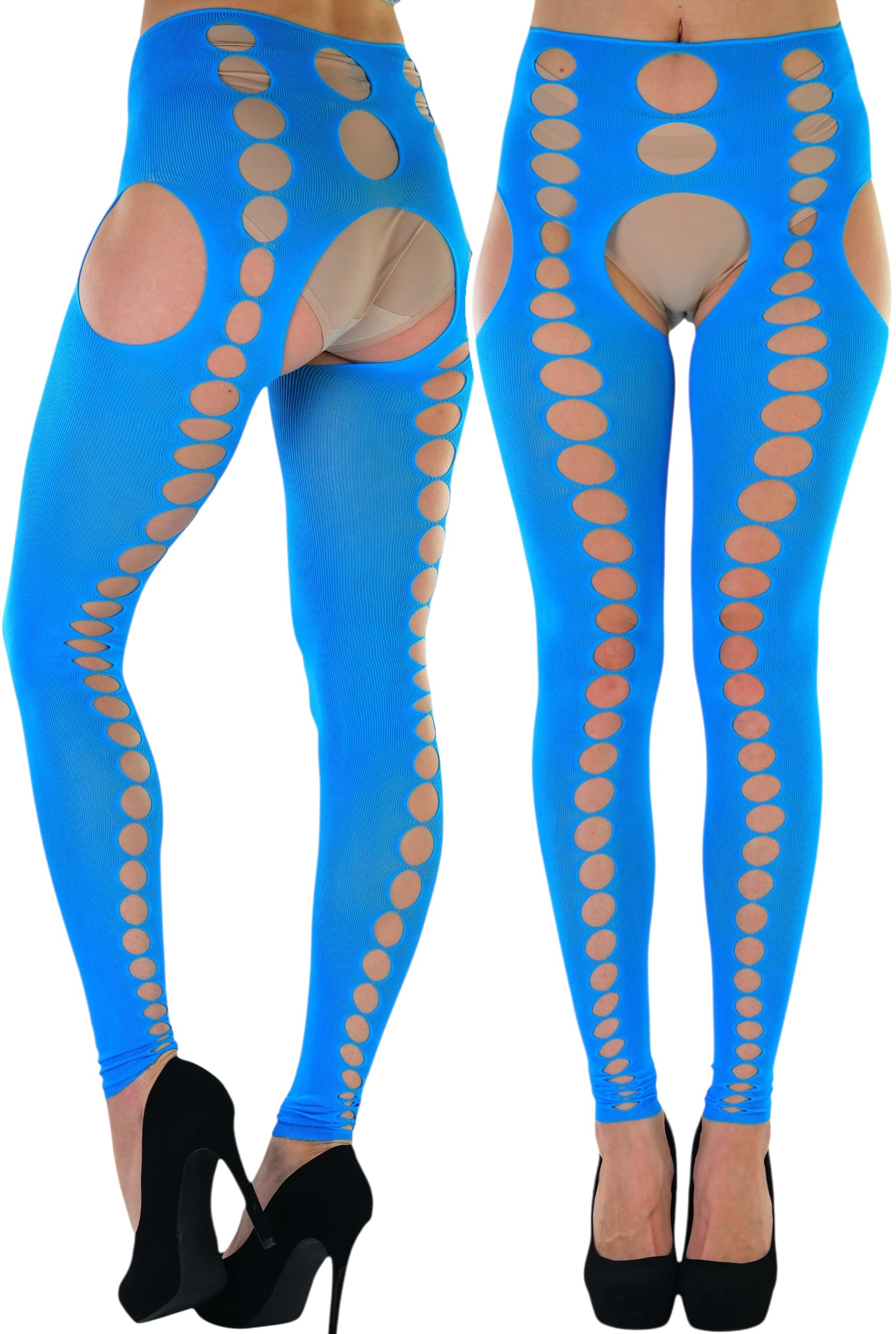 ToBeInStyle Women’s Pothole Rip Hole Punk Hosiery Tights Leggings Distressed Style