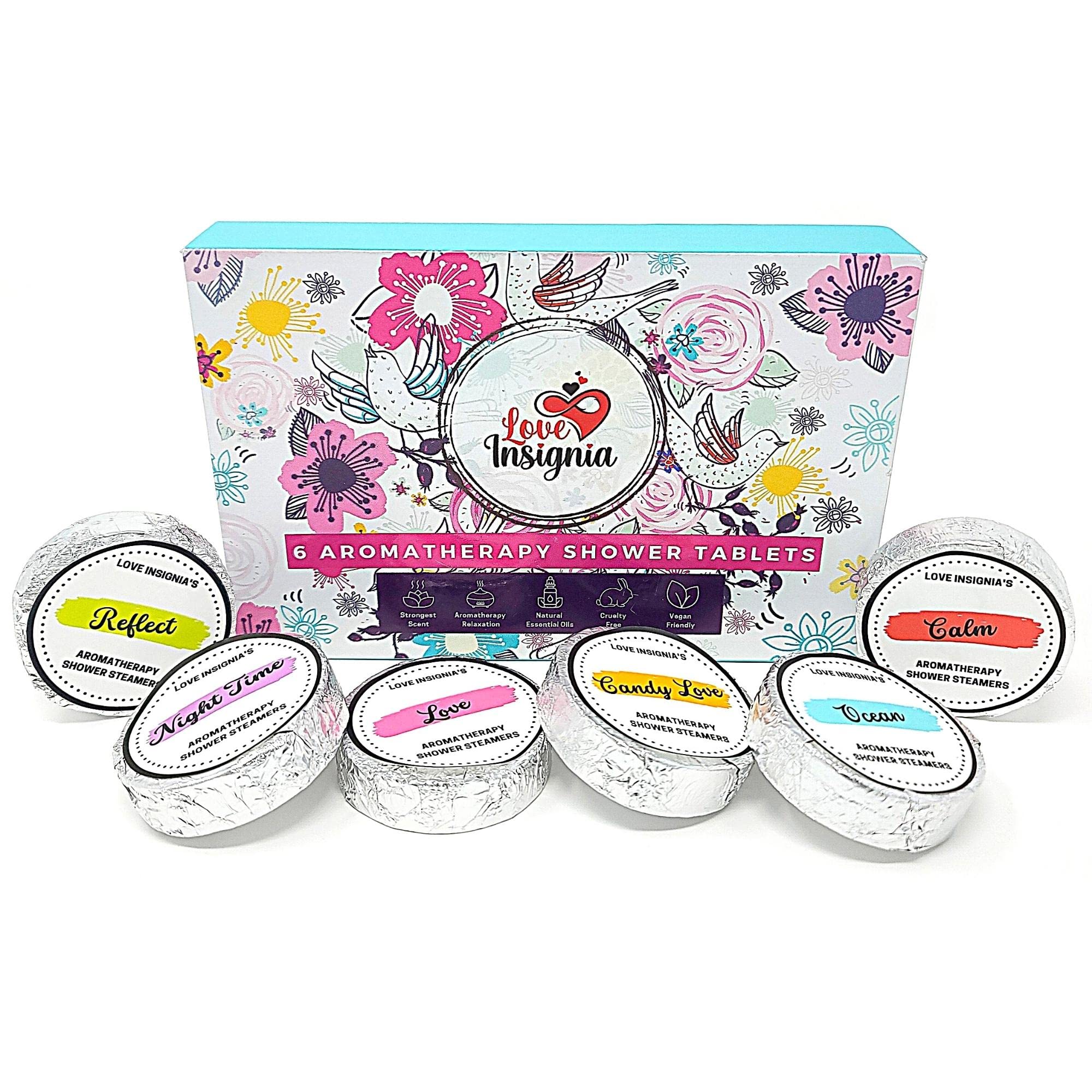 Luxury Shower Steamers Aromatherapy - Pack of 6 Shower Bombs with Variety of Essential Oils, Personal Care & Relaxing Shower Steamers Aromatherapy Stress Relief Gift Set for Men & Women