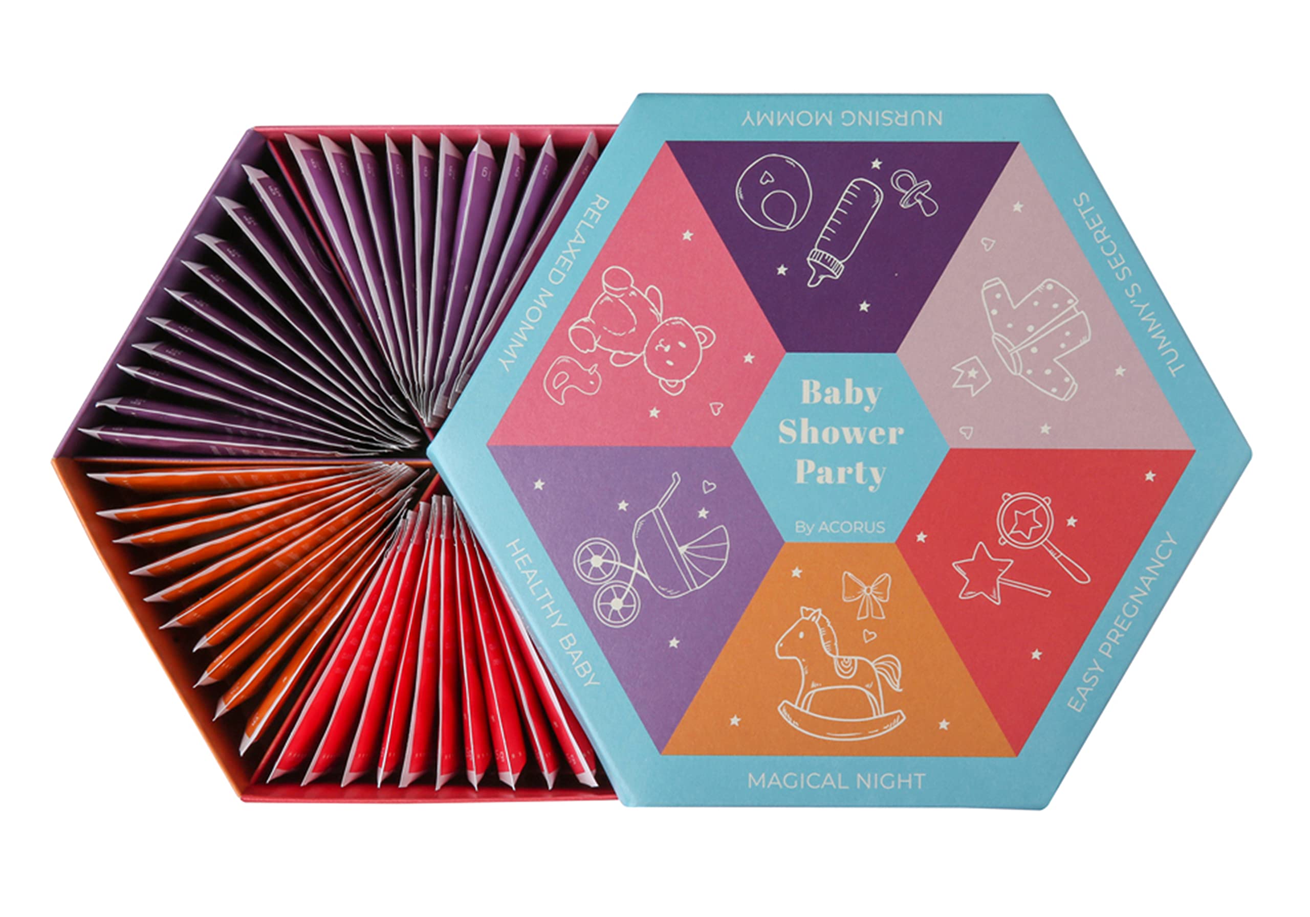 ACORUS | Surtido de té de regalo de cumpleaños | Juego de caja de cesta de té natural de 6 sabores | Regalo para cumpleaños | Cuadro de selección grande | 60 bolsitas de te de hierbas y frutas — view 13