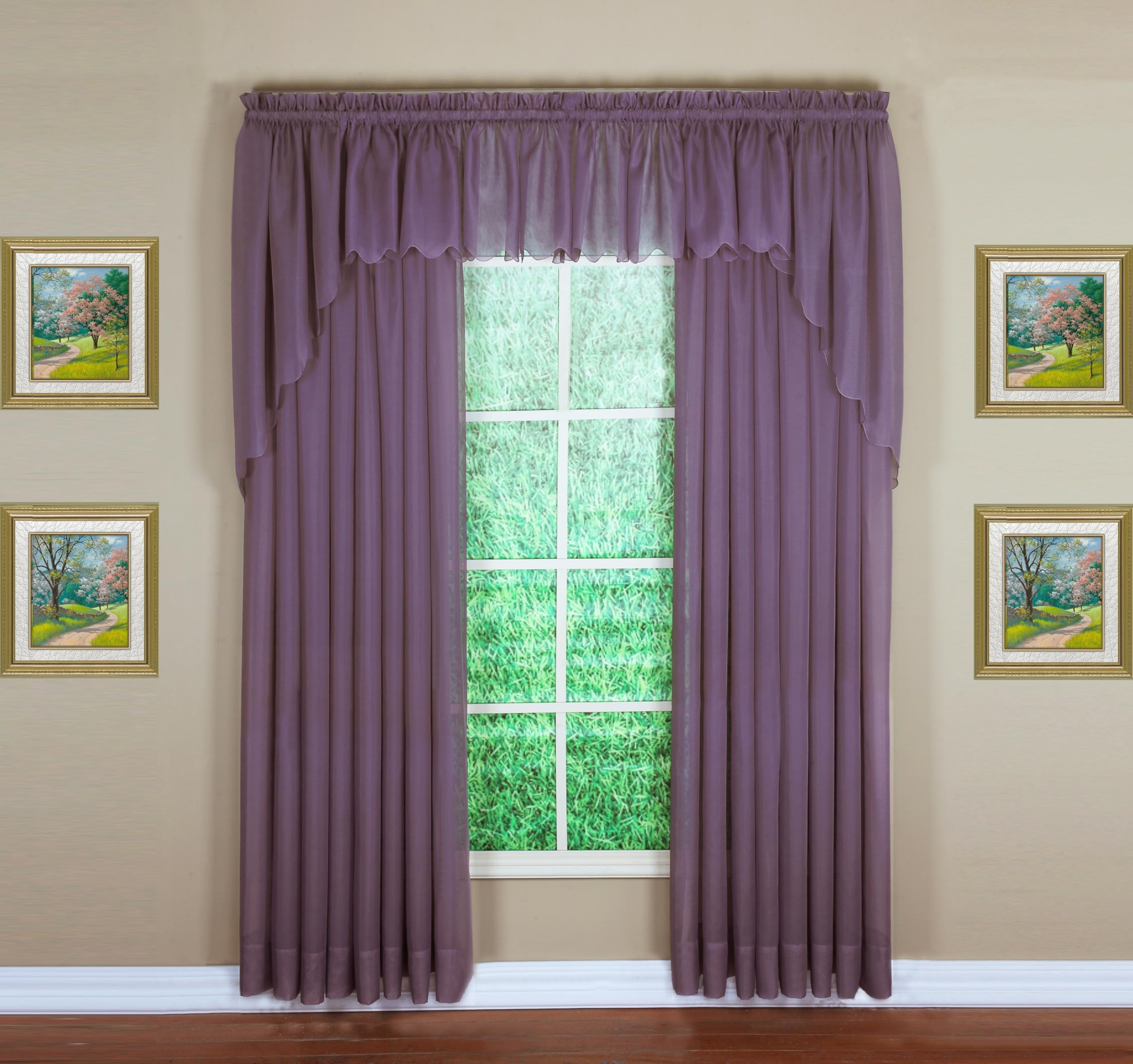 Today's Curtain Emelia Original Voile Panel 95", Amethyst, 60" W x 95" L