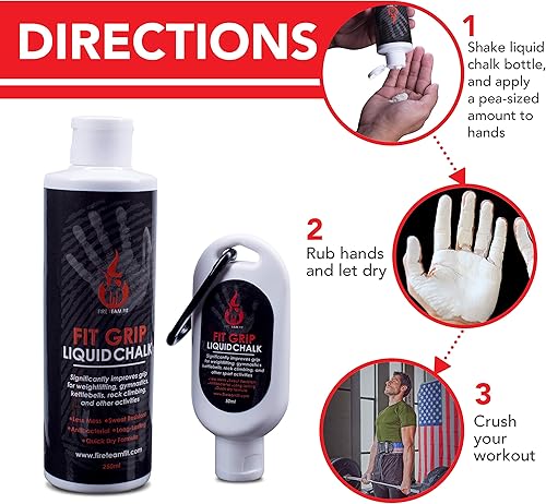 Miniatura 2 de Tiza líquida para levantamiento de pesas, escalada en roca, entrenamiento cruzado y levantamiento de potencia, tiza de entrenamiento aprobada por