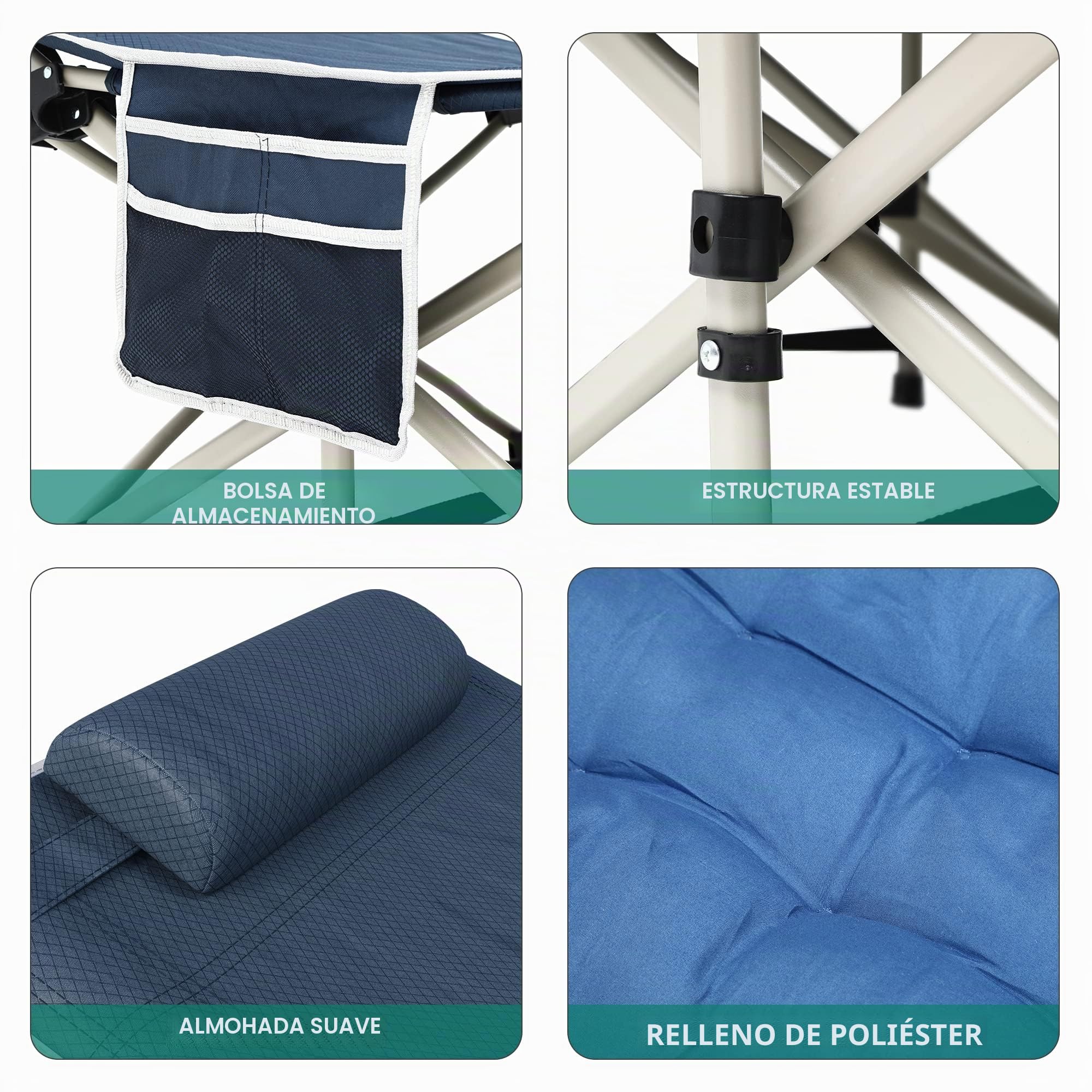 YITAHOME Cama Plegable de Camping para Adultos, Cama de Campamento portátil Extra Ancha y Resistente, catres cómodos con Capacidad de 280 kg para Viajes, Oficina, Exteriores, Color Azul