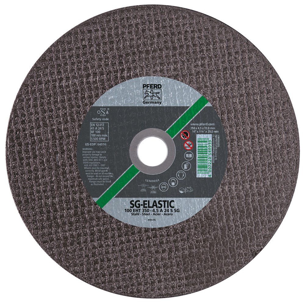 PFERD 64010 Large Diameter Cut-Off Wheel, Type 1, Aluminum Oxide A, 12