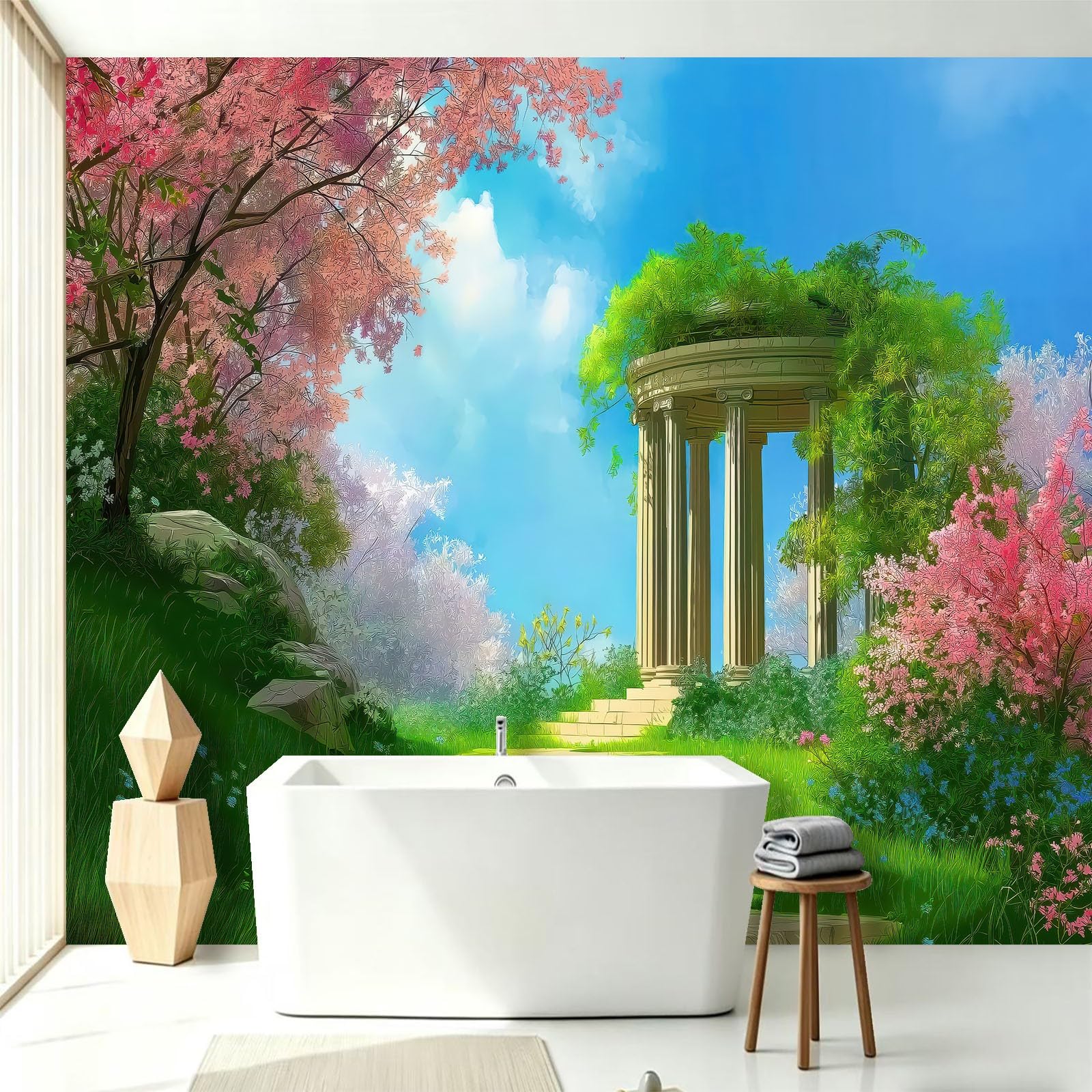 Carta da parati fotografica, 200 x 140 cm, carta da parati in tessuto non tessuto, da parete, con motivo floreale e natura, per soggiorno, sala da pranzo
