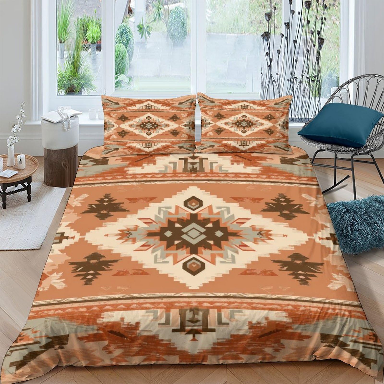 Ctjqhvkz Style-6 3D Printed Boho Aztec Fitted Sheet Microfiber Soft Breathable Tribal Geometric Bed Cover For Bedroom Dorm Mattress Protection Decor Single（135X200cm）