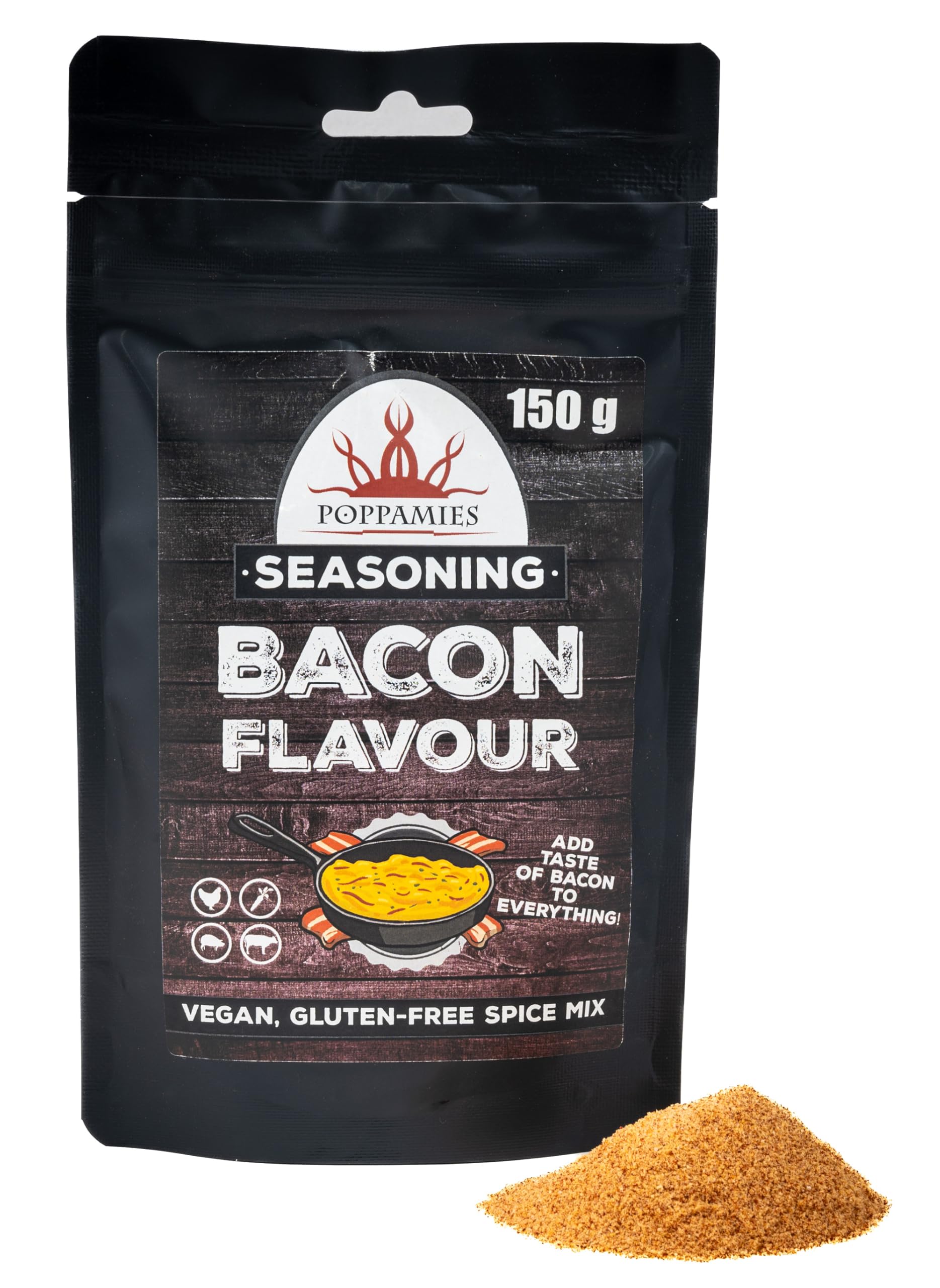 Bacon-smaak, veganistisch kruidenmengsel, 100% natuurlijke BBQ-kruiden,  ideaal voor vlees, aardappelen, groenten of als popcornkruiden, grote  verpakking 150g : Amazon.nl: Levensmiddelen
