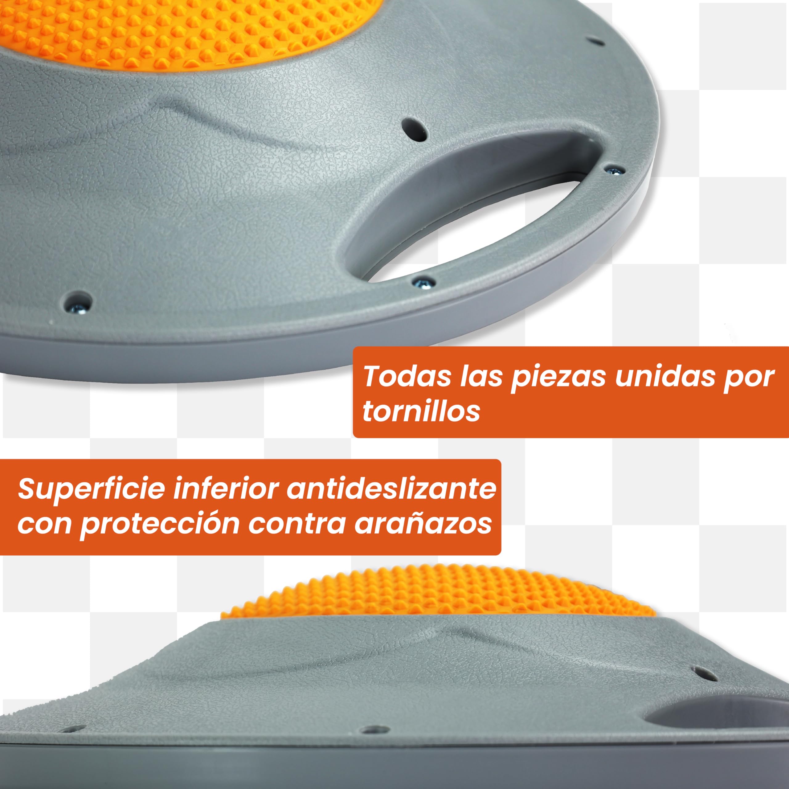 DH FitLife Tabla de Equilibrio, Almohadilla de Equilibrio con Asas, Extra Grande Ø 42cm, Máx. 200 kg, Entrenador de Equilibrio, Balance Board Fitness Adultos y Niños