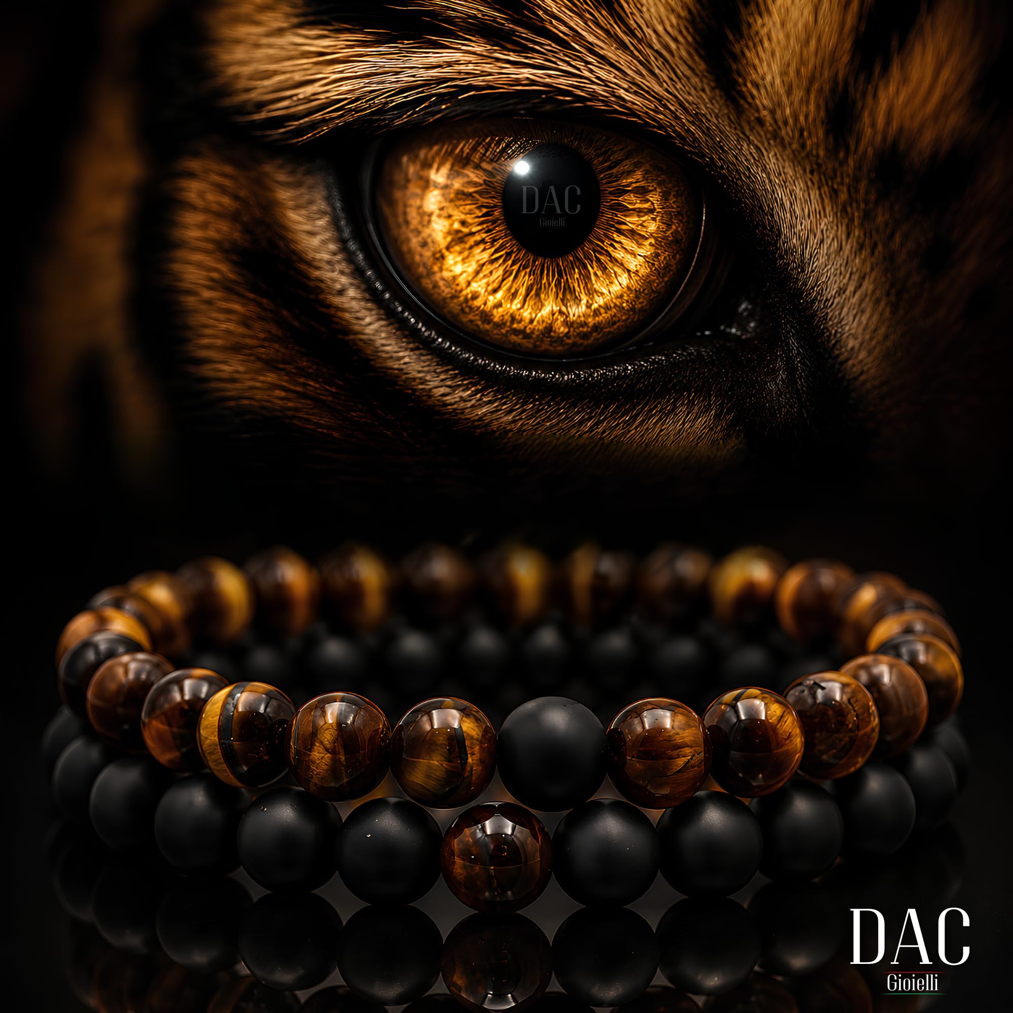 DAC Bracciale Uomo 2 pezzi Con Pietre Naturali Braccialetto Scatola Regalo Fidanzato Donna Chakra con Vere Pietre Naturali Tibetano Yoga Gioielli
