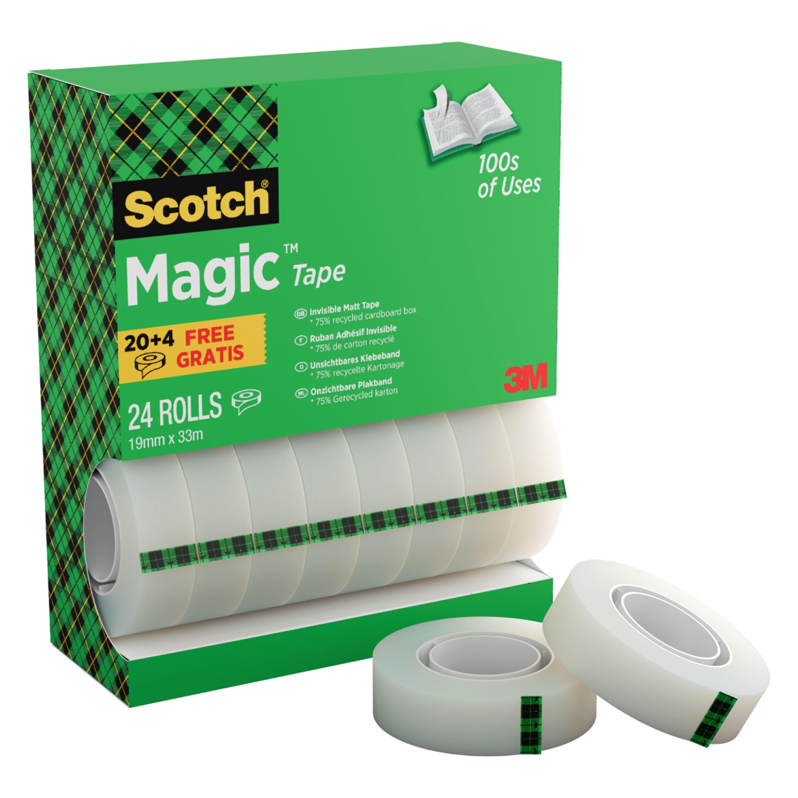 Scotch Box Lock Cinta de Embalar - 3 Rollos de 48 mm x 50 m - Cinta Adhesiva de Calidad para Cerrar Cajas, Cartones y Paquetes