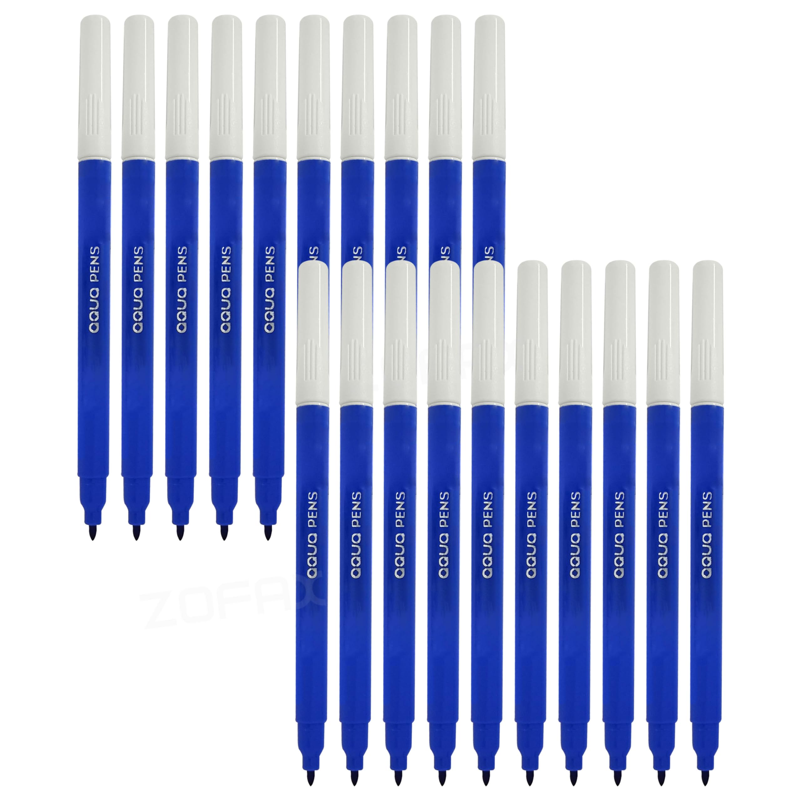 ZOFAX Felt Tips Colouring Pens, BLUE, PACK - 20 Pens, Ideal for Everyone Use in School Office Home, Draw Sketch Mark Colour Write, Black Ball Pen