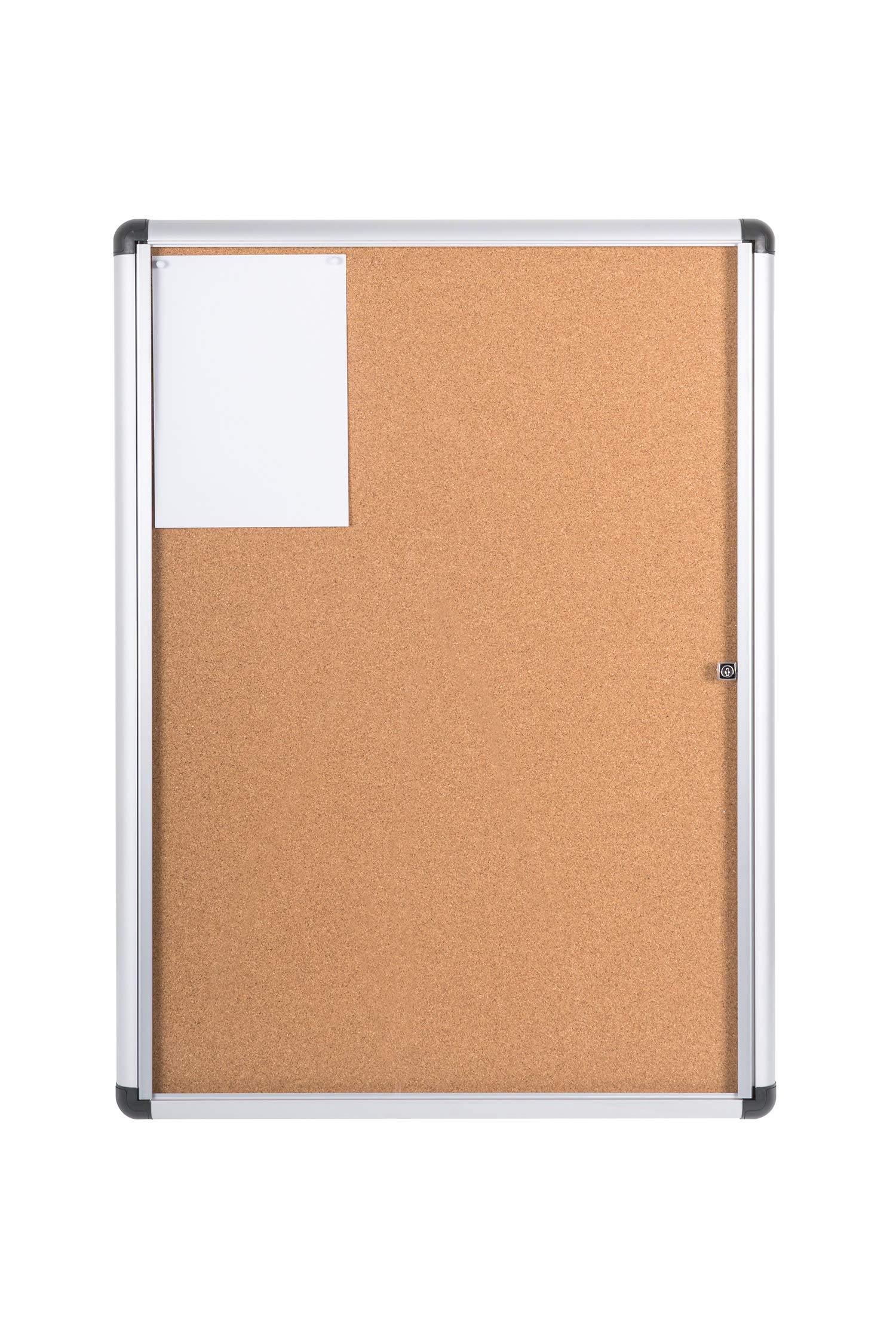 Bi-Office Enclore Extra - Vitrina de Interior de Corcho con Puerta de Acrílico y Cerradura, 723 x 984mm - 9x A4