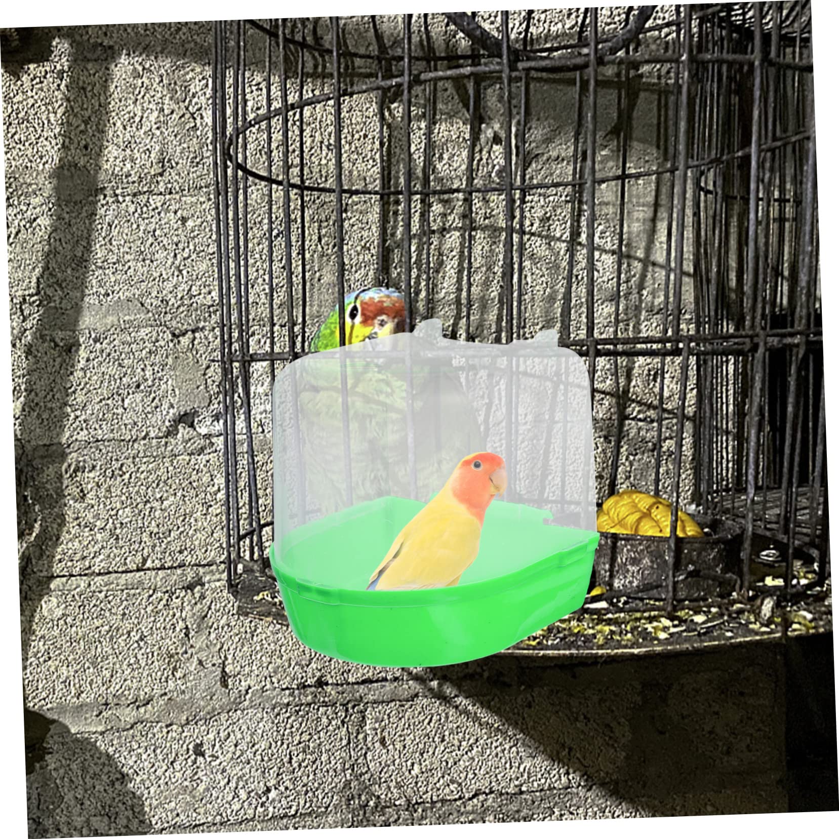 Mipcase 4pezzi Box da Bagno per Pappagalli Plastica di Vaschette Sospese per Uccelli Colorate Facili da Appendere e Divertenti per La Pulizia degli Uccelli Domestici