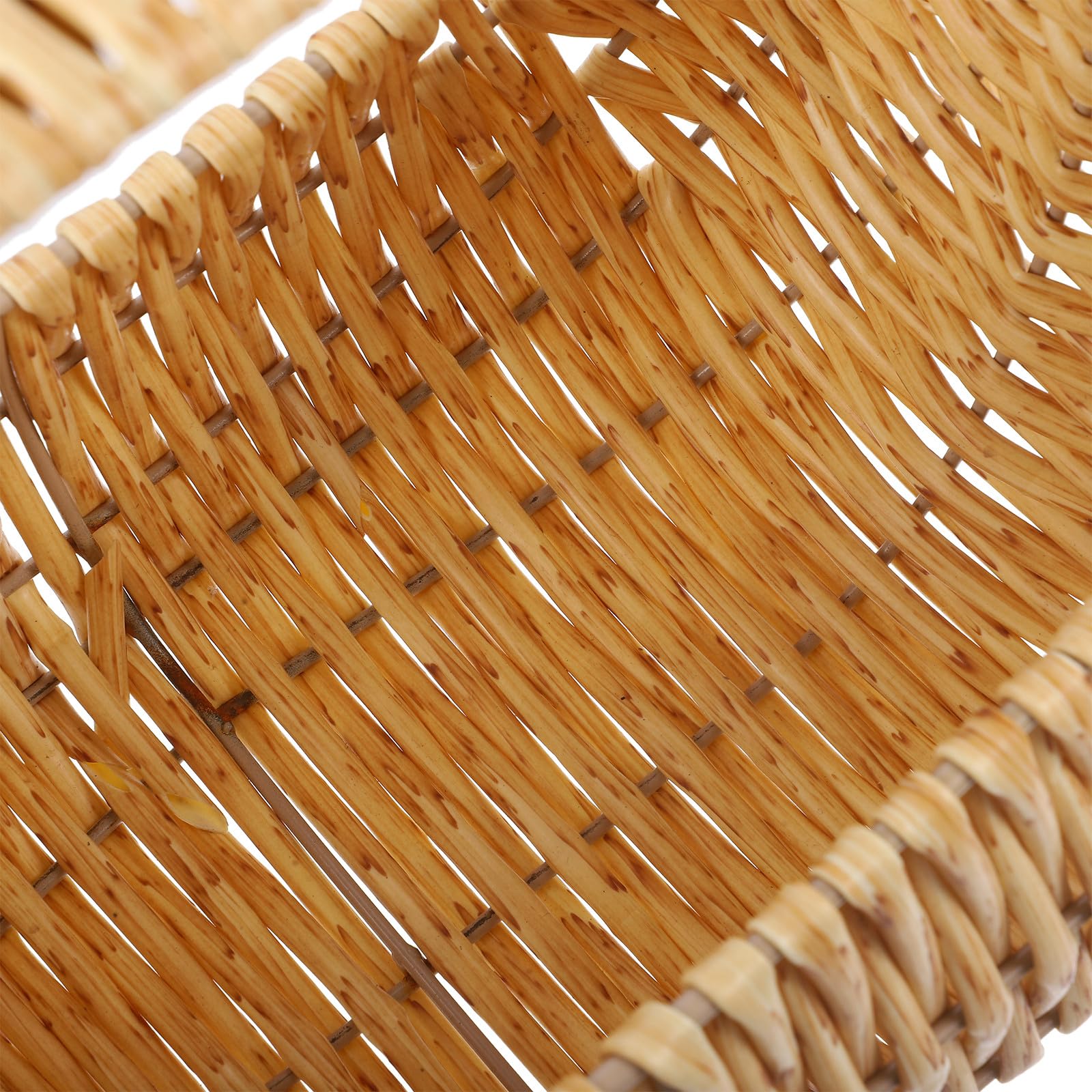 Cesta de Flores Tejida a Mano Vintage de Pp y Hierro, Beige