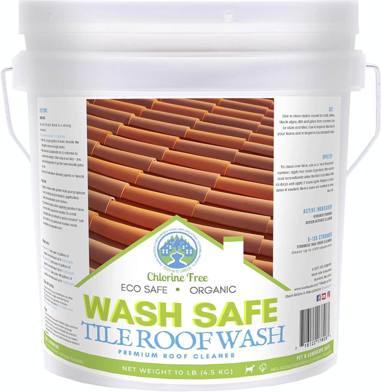 TILE ROOF WASH Premium Eco-Safe and Organic Tile Roof Cleaner, 10 lb Container