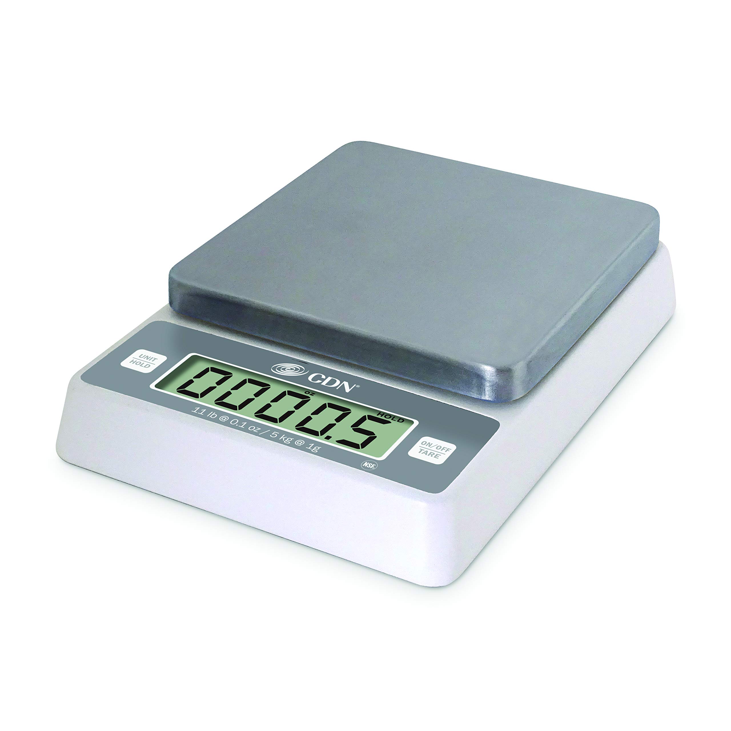 Pro Accurate Digital Portion Control Scale - 11 lb by CDN – 1.75" Height, 7.9" Width, 5.9" Length, Stainless Steel, Silver, Model SD1114