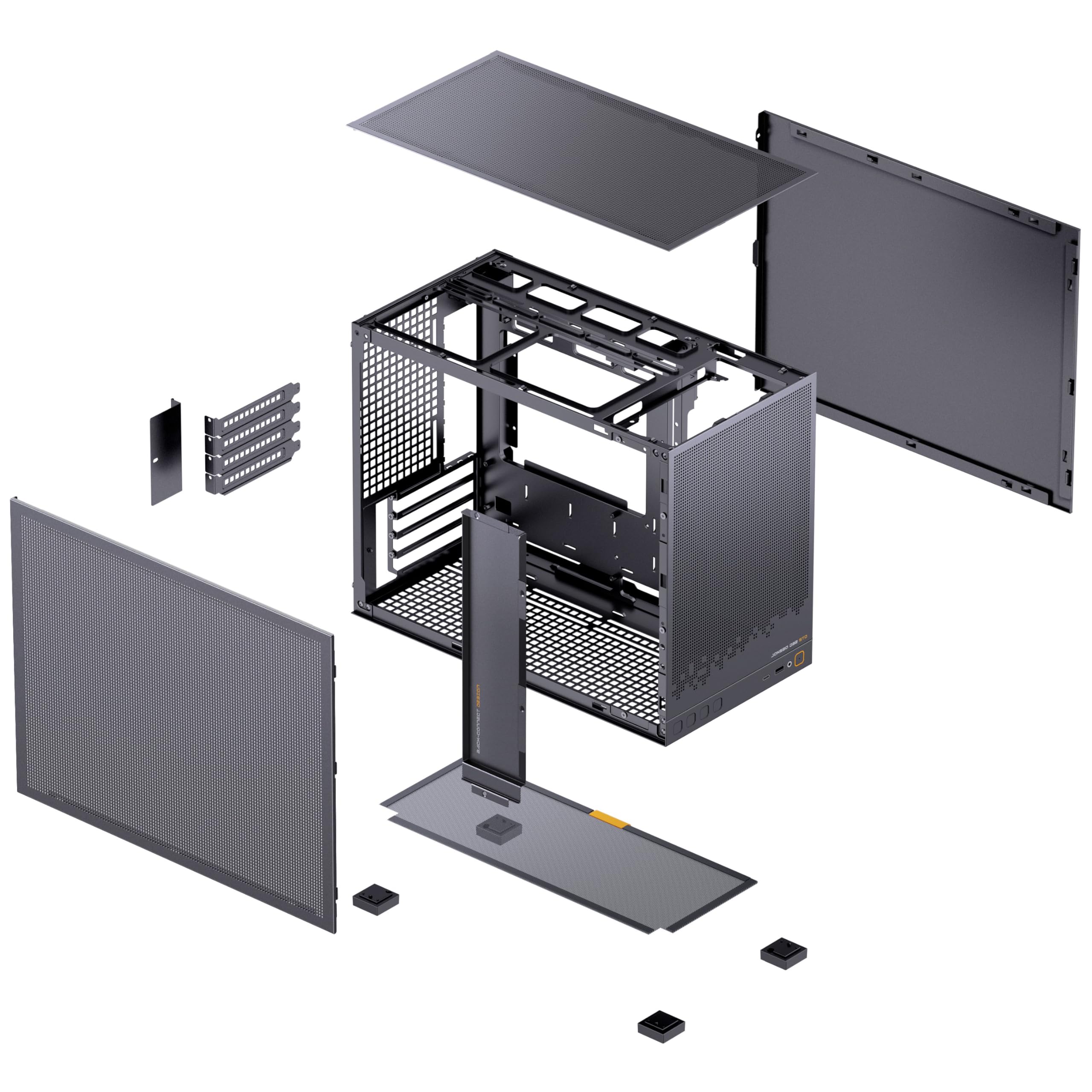 Jonsbo D32 STD Mesh Case PC Nero | Mini Case per Micro-ATX, compatibile con Back-Connect, forte flusso d'aria, compatto e elegante per build da gaming