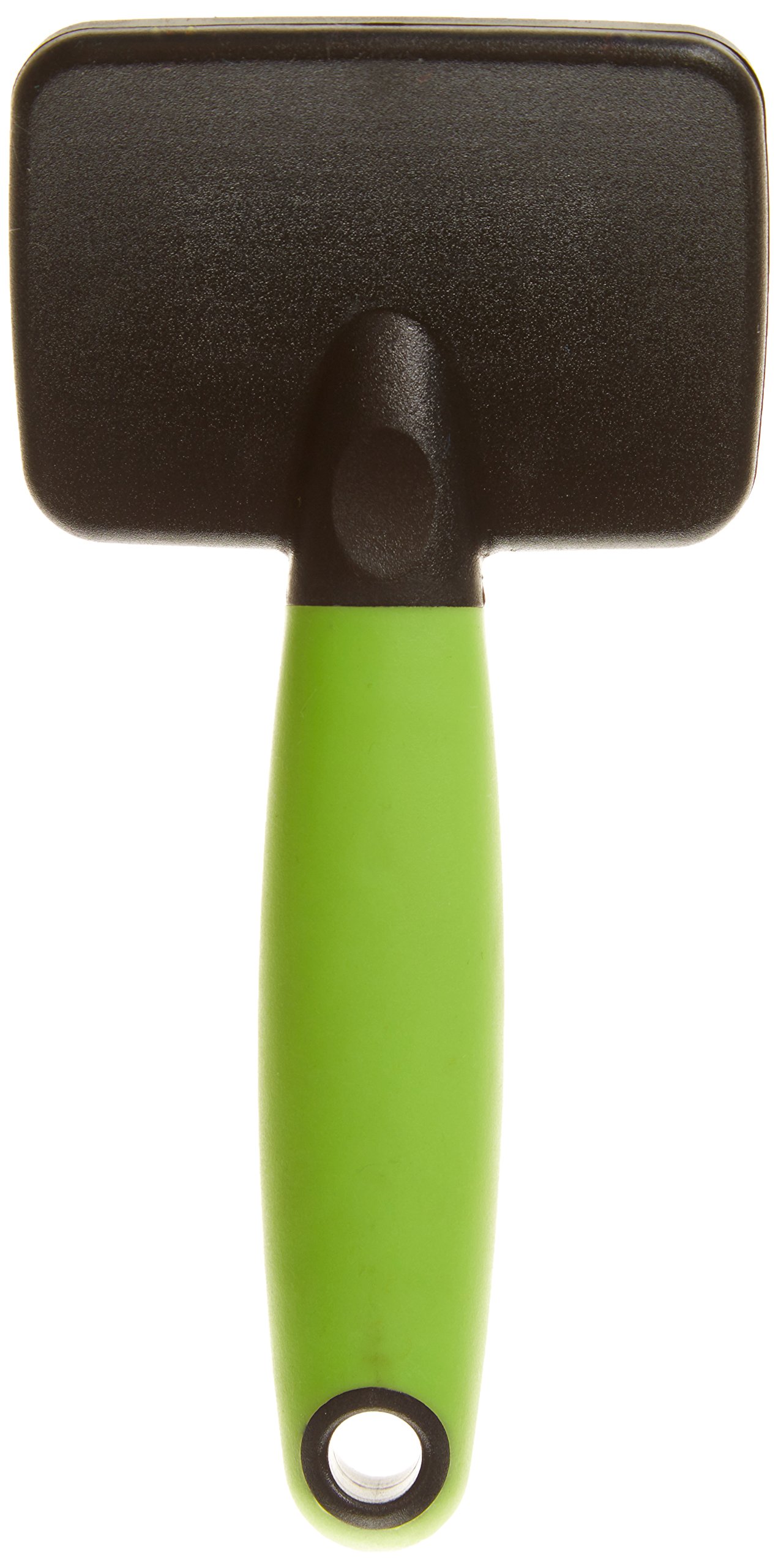 Ferplast Brosse Carde pour Chats – Poils Mi‑longs à Longs – Picots Inclinés & Têtes Arrondies en Acier Inoxydable – Poignée Ergonomique Souple – Peigne Supplémentaire Inclus – Taille S, Vert
