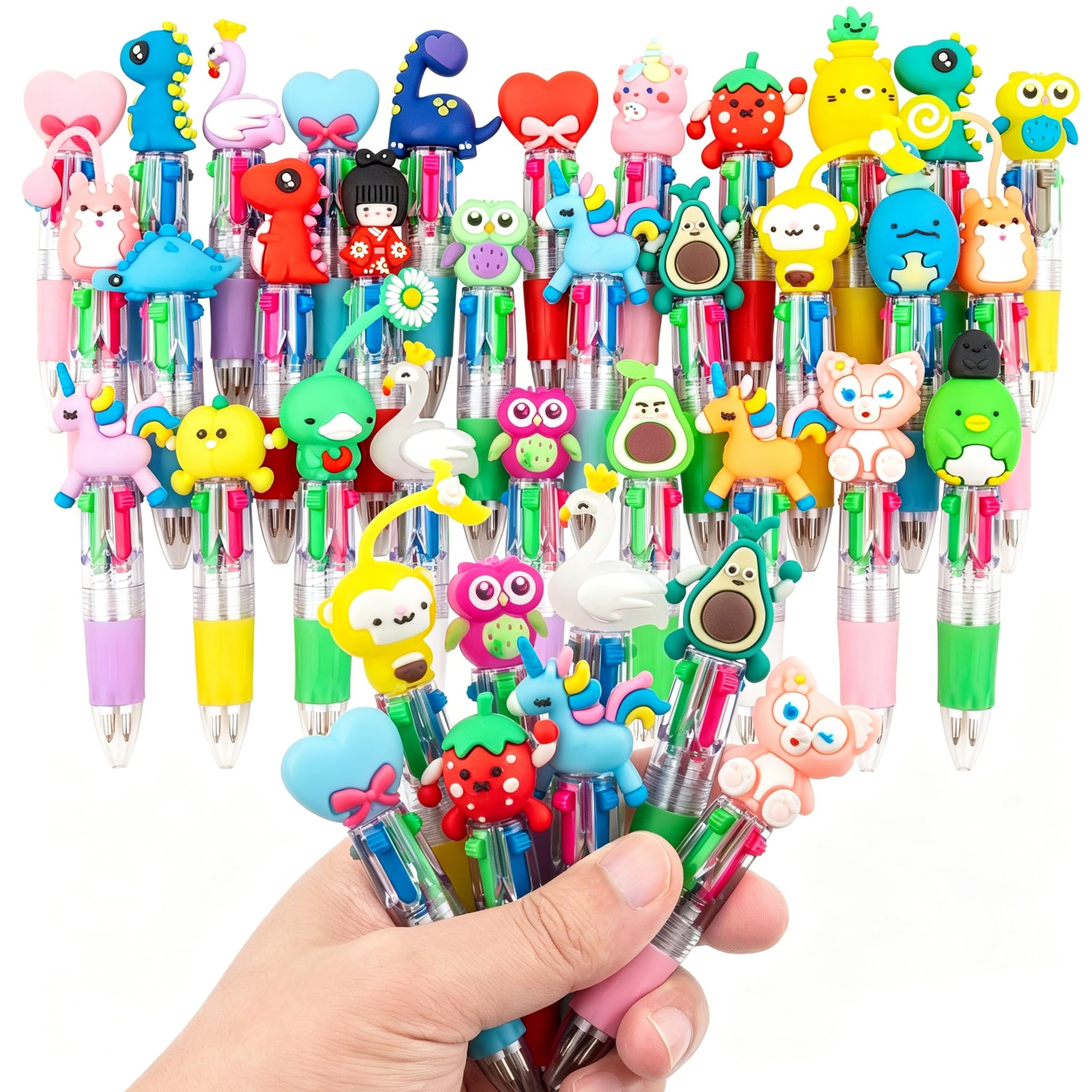 leyun Pack de 30 Stylos 4 Couleurs pour Enfants - Idéal pour Pochette Cadeau Anniversaire Enfant & Souvenirs
