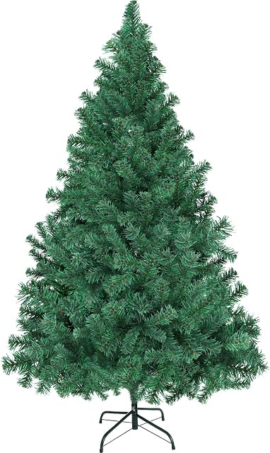 7ft Christmas Tree - UOUNE 2.1M 1300 Tips Full Artificial Xmas Tree with Metal Stand, Easy assembly, Xmas Home Décor, Flame Retardant, Hinged Branches