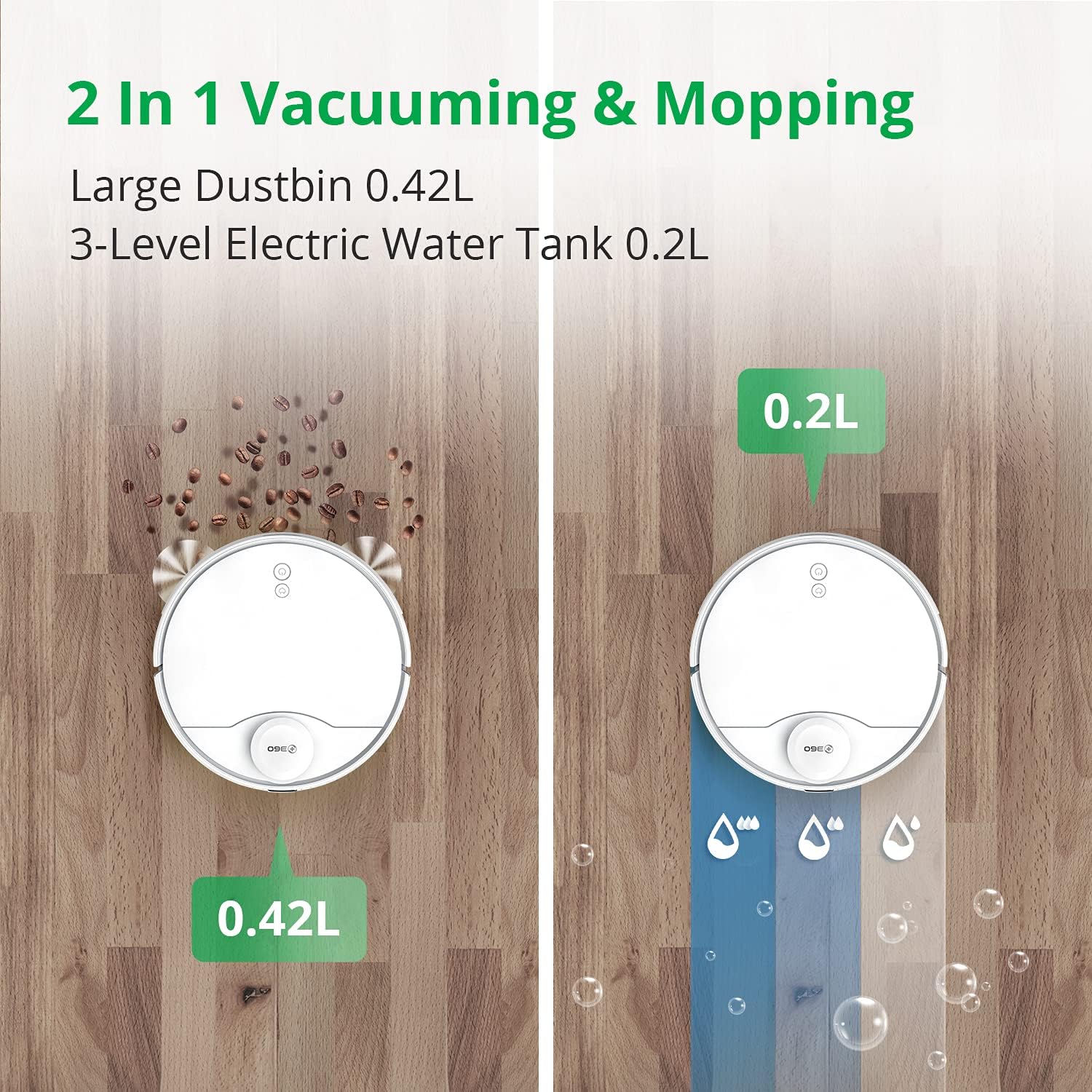 eksploderede view of 360 S9 Robot Vacuum components