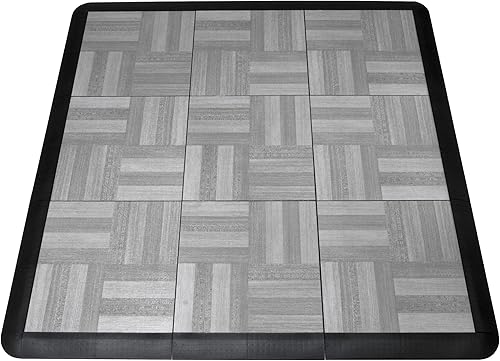 Vista 15 de Big Floors 3X3DKOAKFLOOR Kit de pista de baile modular de plástico ligero entrelazado (3 x 3 pies), roble oscuro, 21 piezas