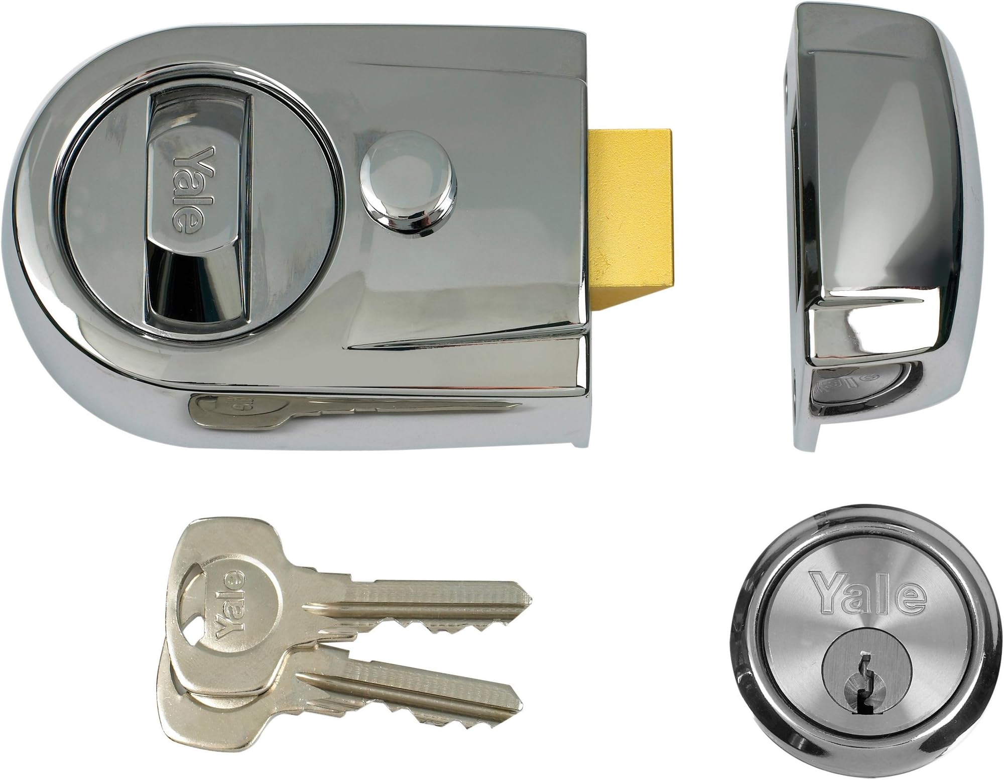 Y3 Nightlatch Chrome Key Lock Door Knocker