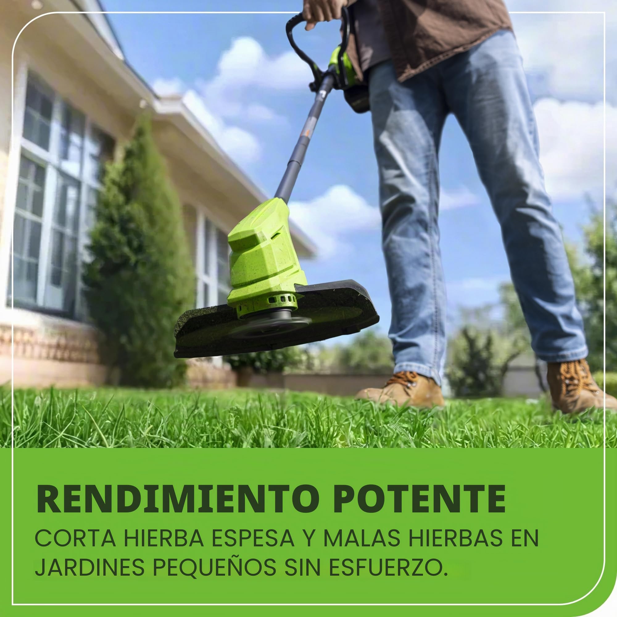 Greenworks G24LT25K2 Cordless Strimmer for Small to Medium Gardens, 25cm Cutting Width, Autofeed 1.65mm Nylon Line with 24V 2Ah Battery & Charger, 3 Year Guarantee