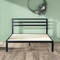 Vista 11 de ZINUS Mia Metal Platform Bed Frame with Headboard, Wood Slat Support, No Box Spring Needed, Easy Assembly, Full Negro