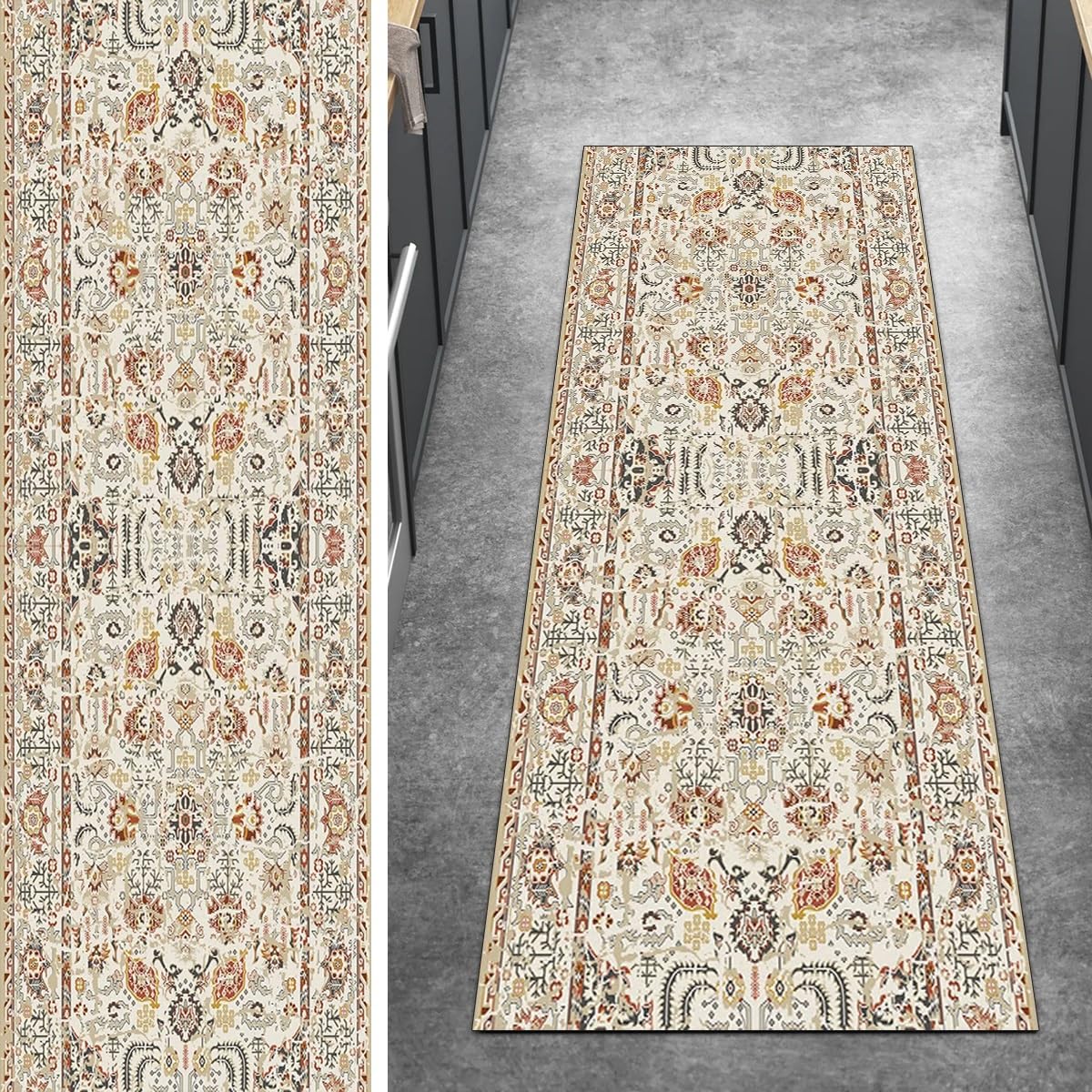 Tapis de couloir long antidérapant lavable pour protéger le sol des entrées