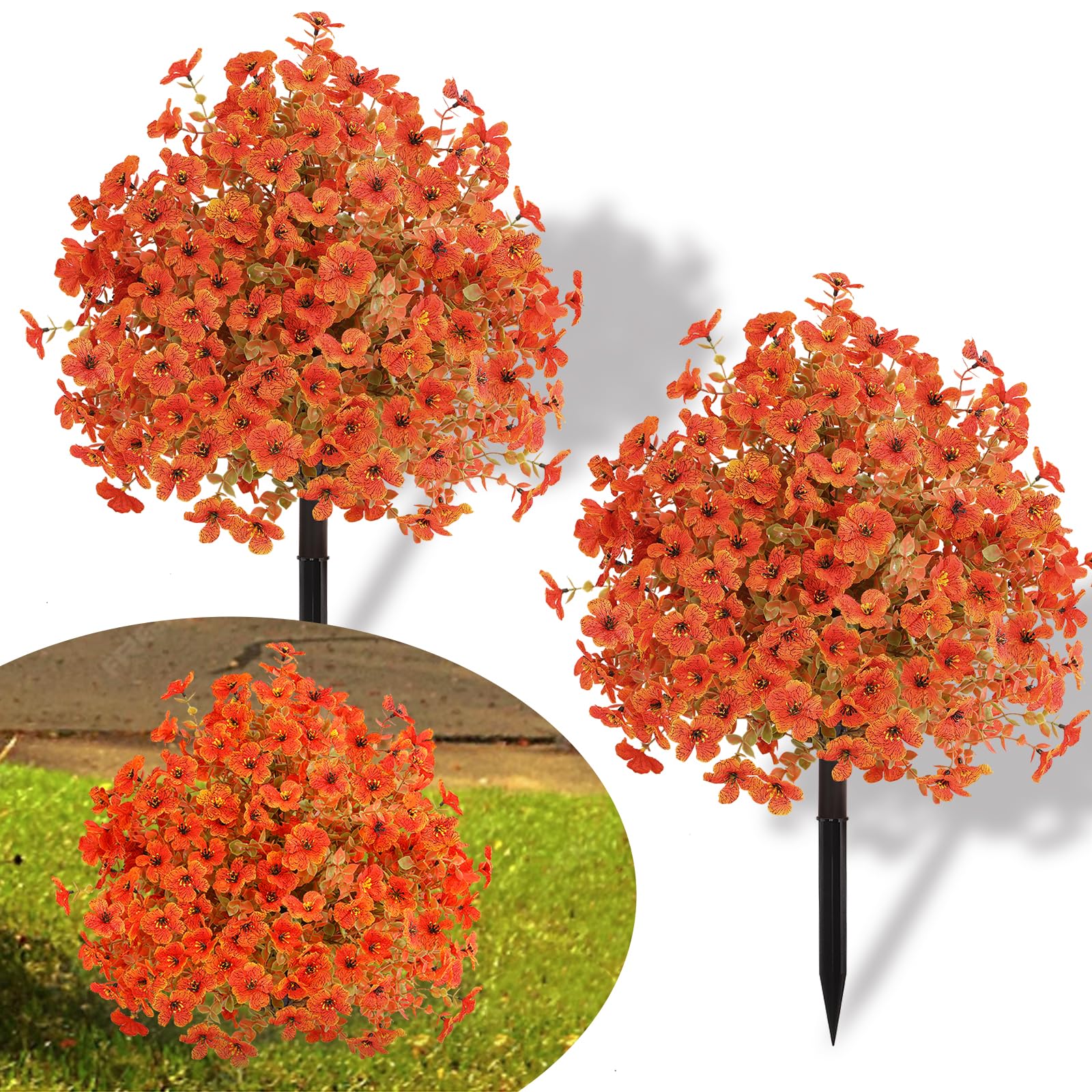 Amazon.com: Alupssuc Set of 2 Artificial Fall Topiary Ball Flowers
