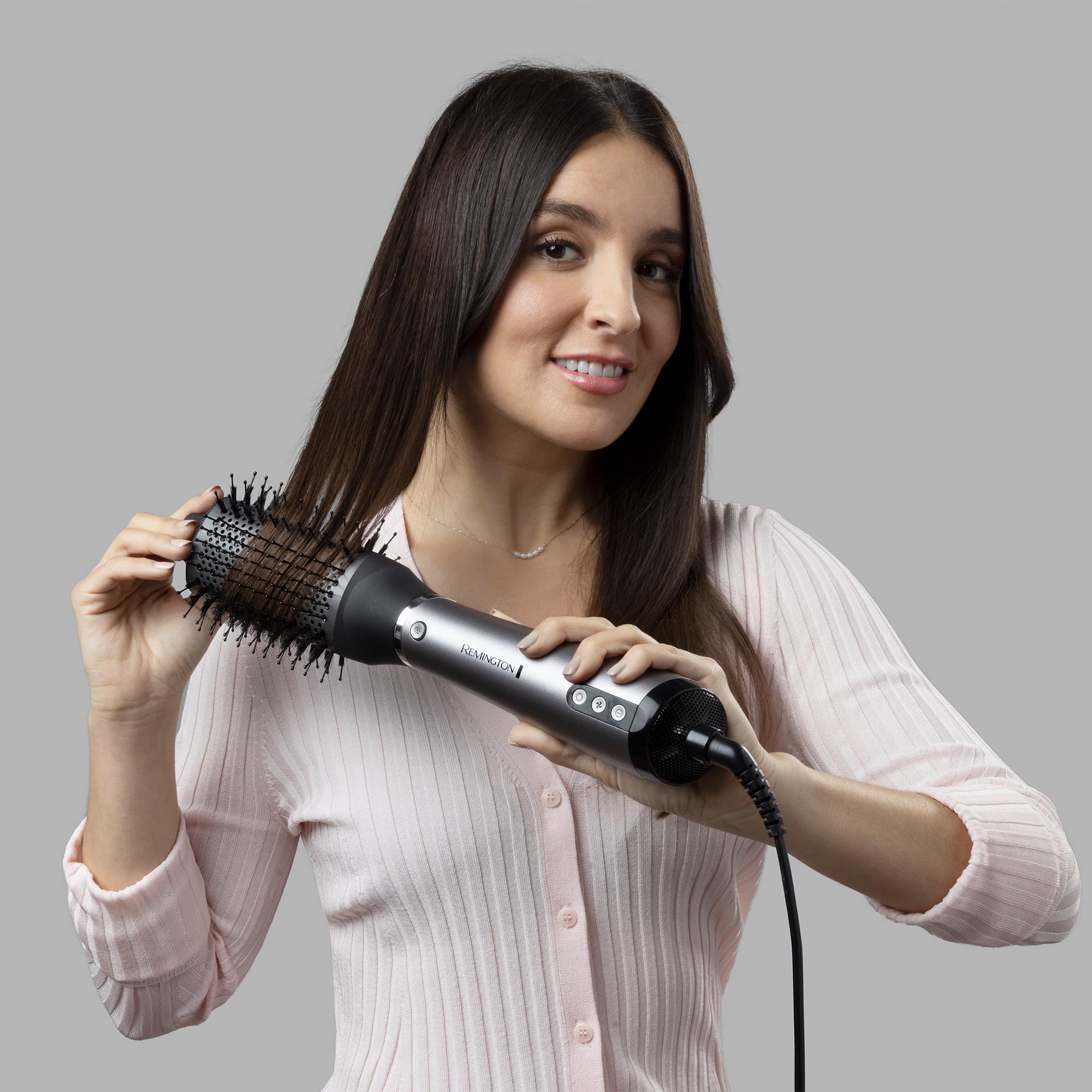 Remington Szczotka do ciepłego powietrza [3 nasadki do stylizacji, Intelligent StyleAdapt uczą się i spersonalizowane ciepło] PROluxe You (diamentowa powłoka ceramiczna, generator jonów, wzmacniacz