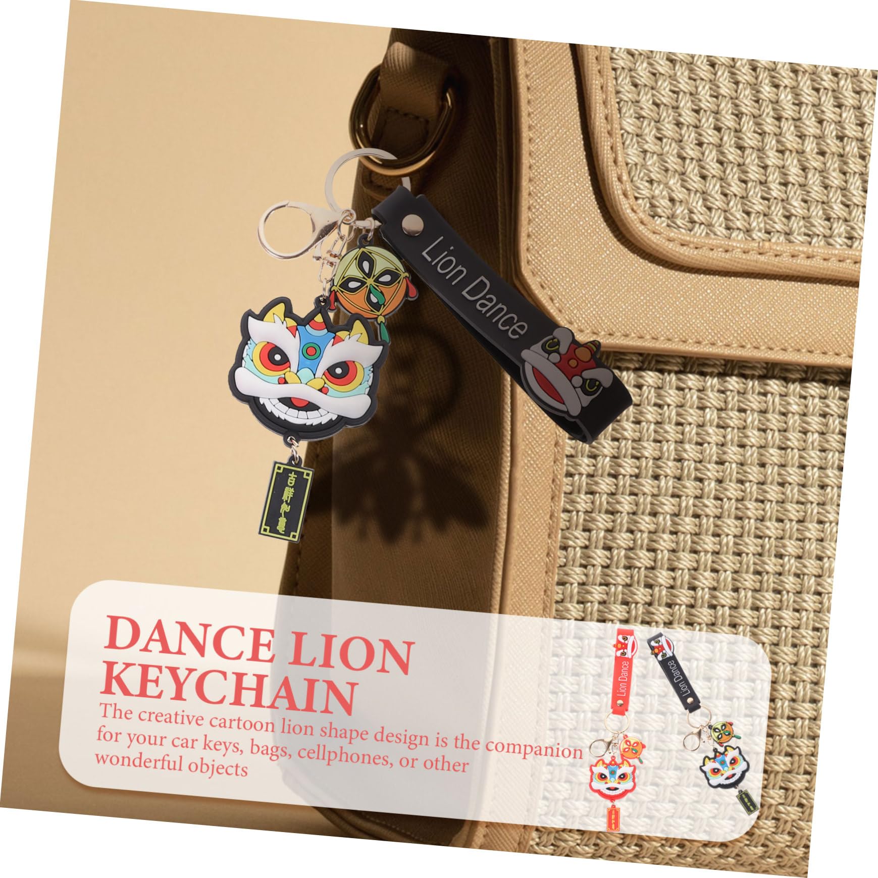 SHERCHPRY 8 Piezas llavero bolsa colgando decoración amuletos de llaves tradicionales chinos del bolso del coche key ring Decoración de mochilas Colgante de coche gel de sílice