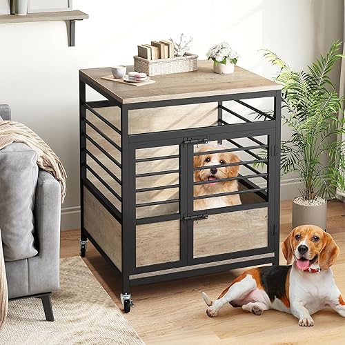 DWVO Muebles de jaula para perros, de 32 pulgadas, muebles de interior, mesa auxiliar para perros, moderna jaula decorativa para perros, muebles de