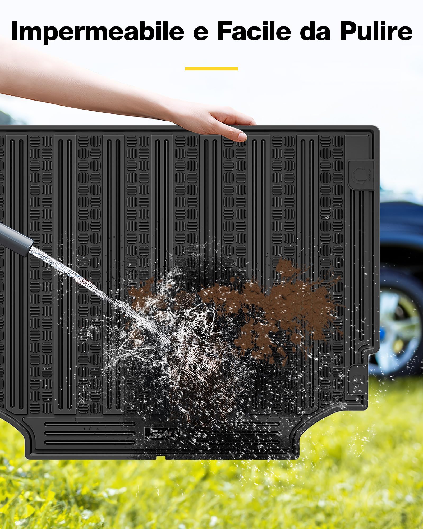 3W Tappetino per Bagagliaio Land Rover Defender 110 L663 2020-2025 2026, Impermeabile Tappeto bagagliaio Posteriore Protezione in TPE Vasca Baul