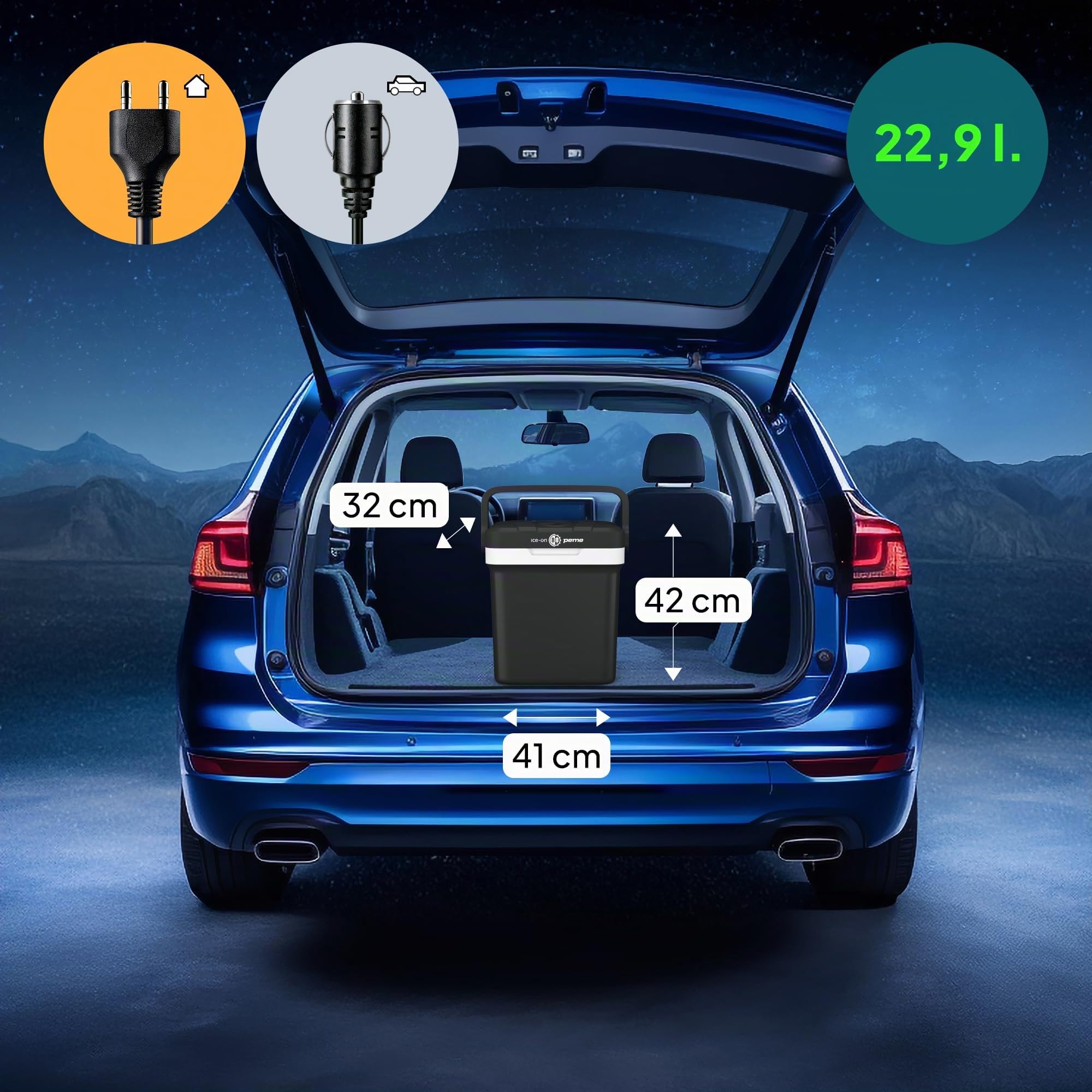 Peme Glacière Électrique 22,9L Portable 12V 230V USB pour Auto Camping Car Voiture